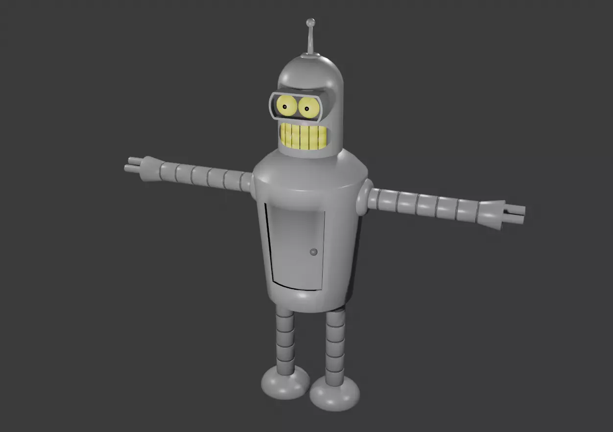 Robot Bender  Low-poly 3D model_0