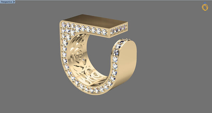 elegant square jewelry ring 3D print model