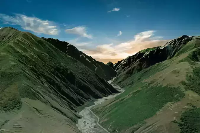 Mountain landscape Upper and Lower Lars 3D model