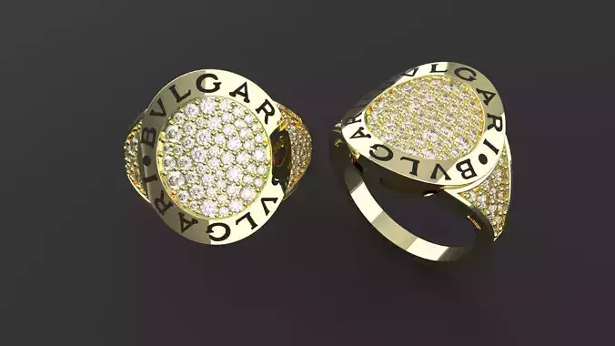 Inspired Gold Ring with Diamonds