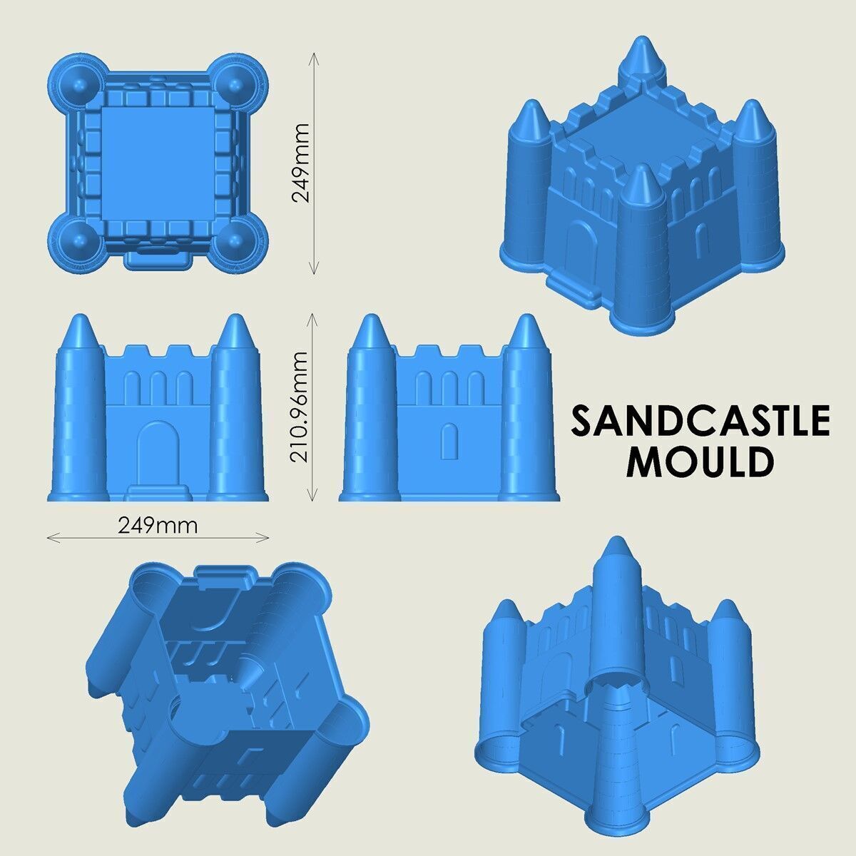 Sandcastle Mould 3D print model_4