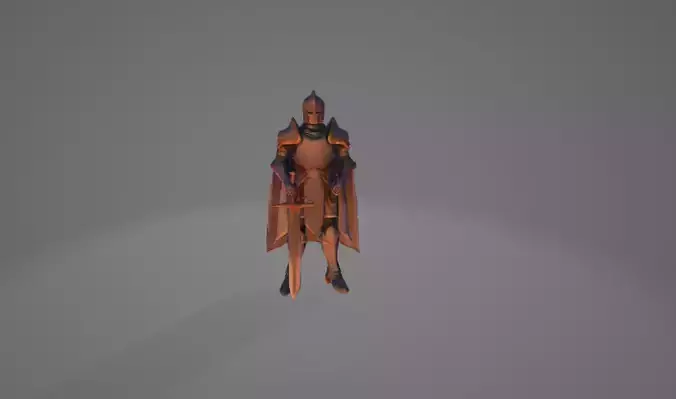 Medieval Knight Standing Guard