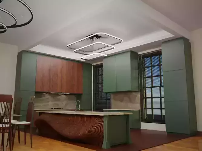 Kitchen Shelf  Optimized 3D Model with Procedural PBR Materials