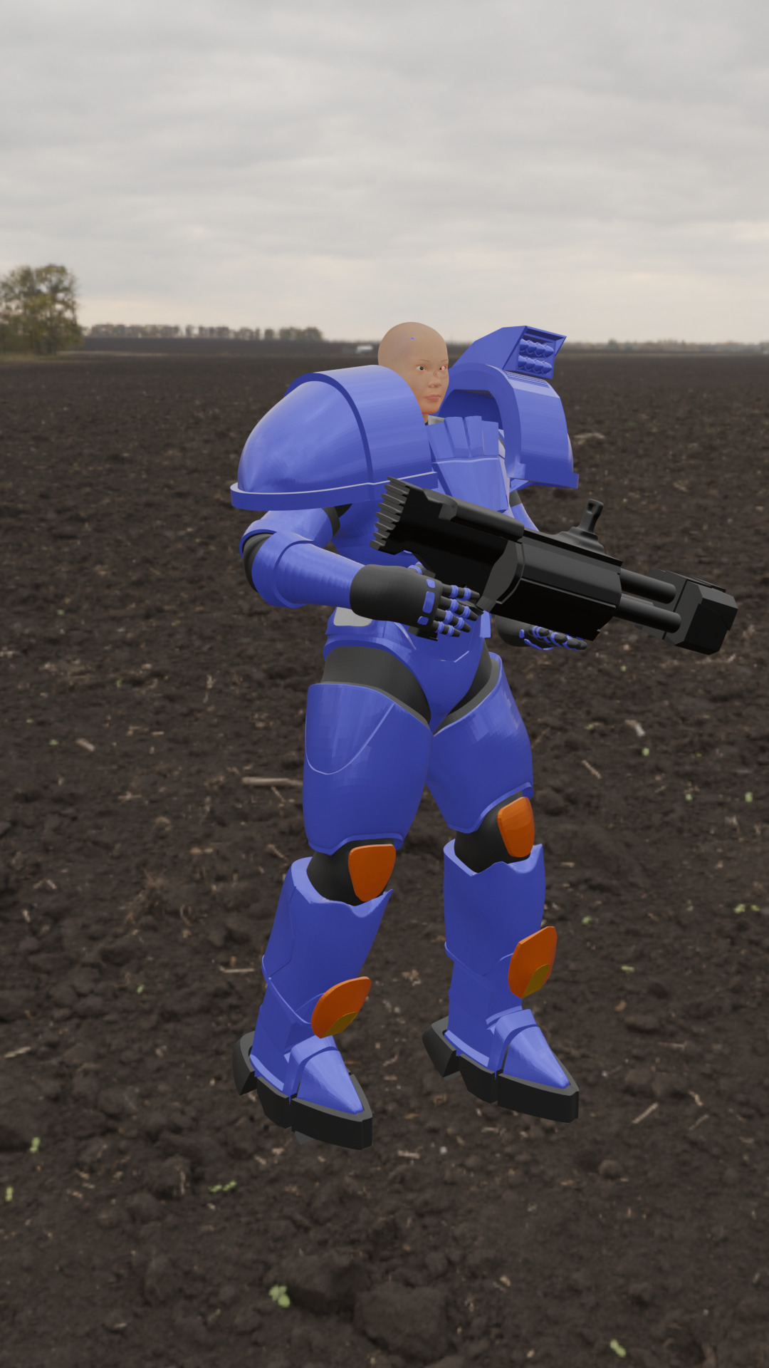 Space Mech Woman Space Marine Armor STL File 3D print model_3