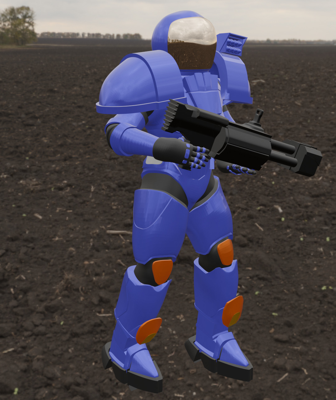 Space Mech Woman Space Marine Armor STL File 3D print model_2