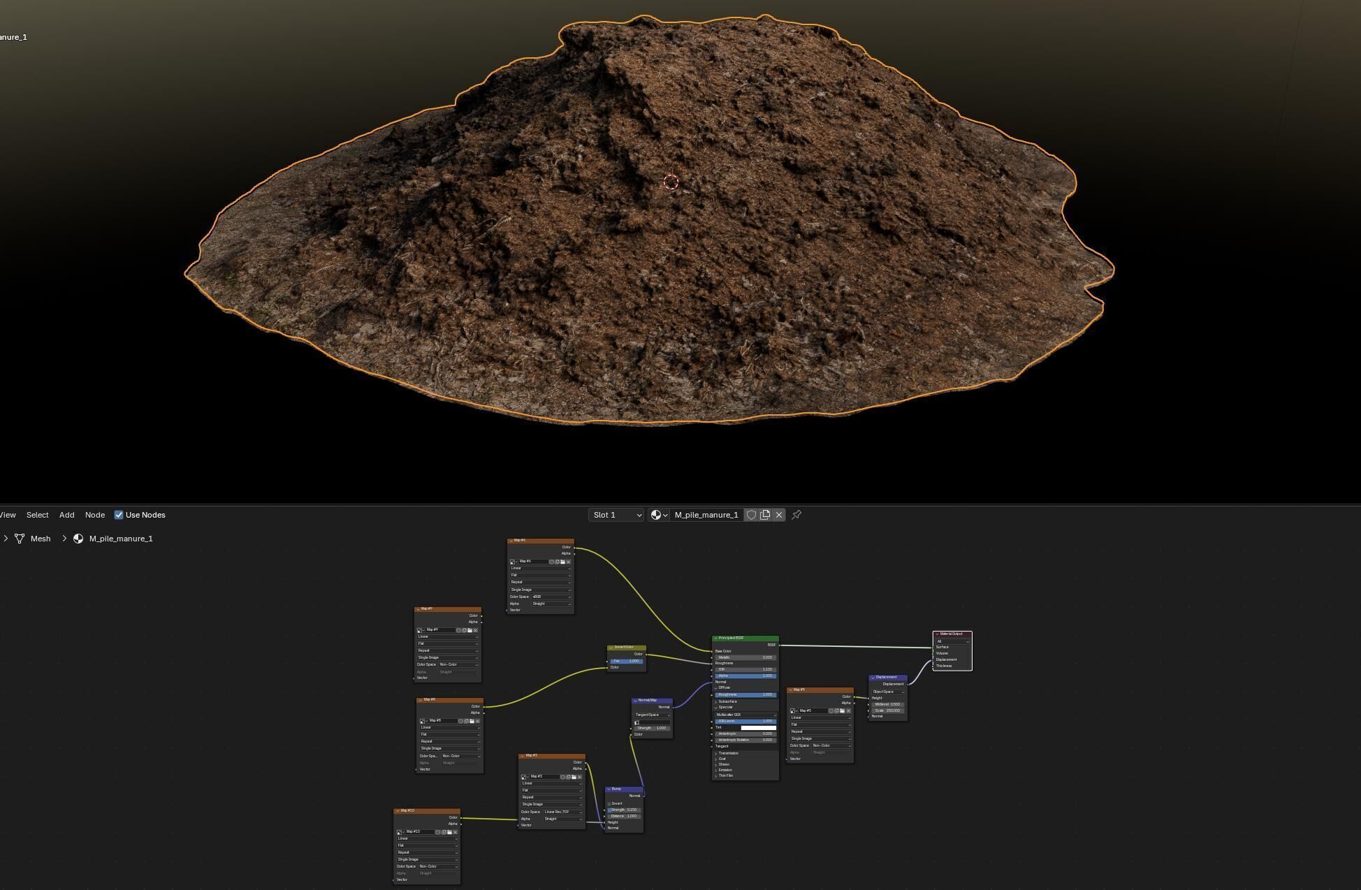 Pile of manure Low-poly 3D model_9