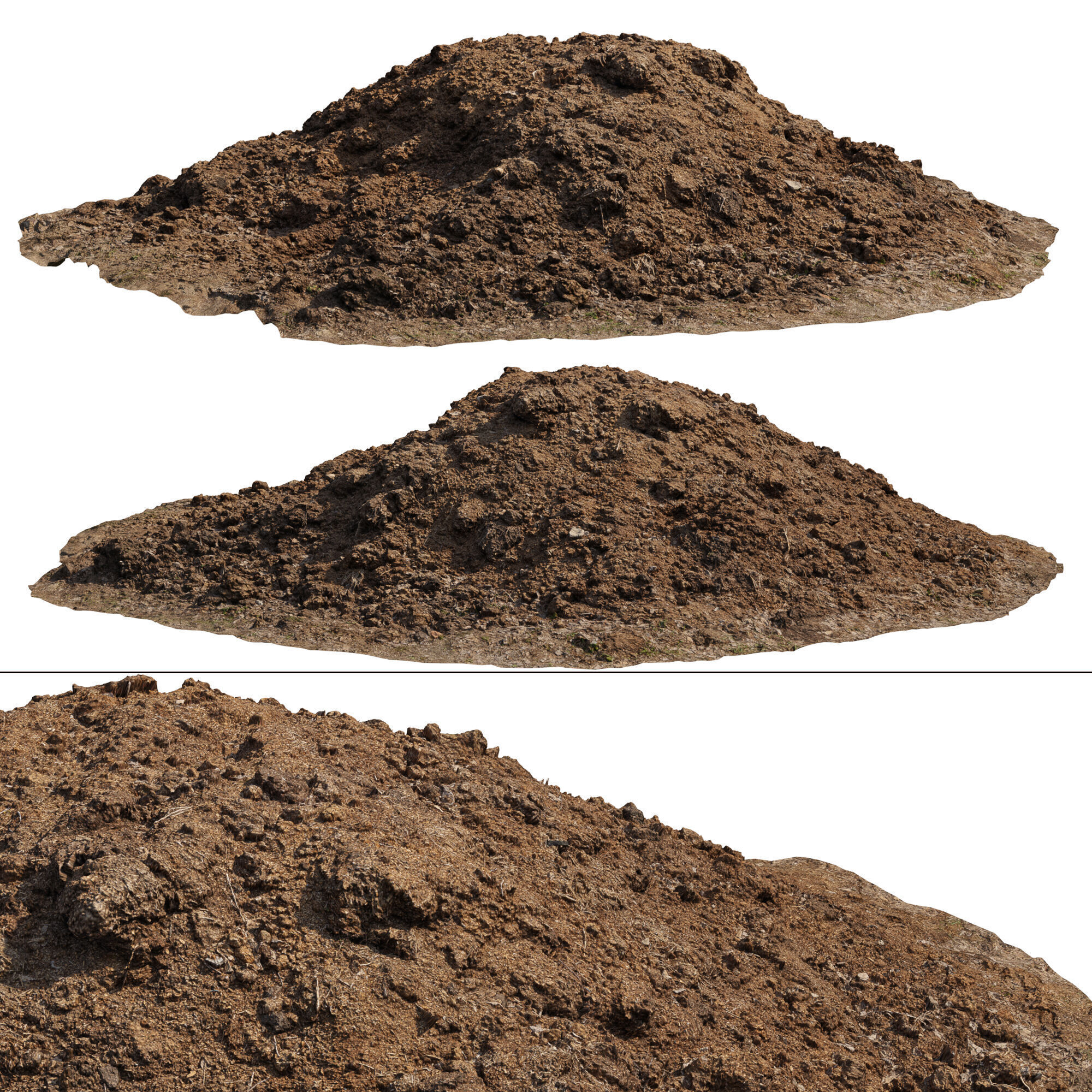 Pile of manure Low-poly 3D model_11