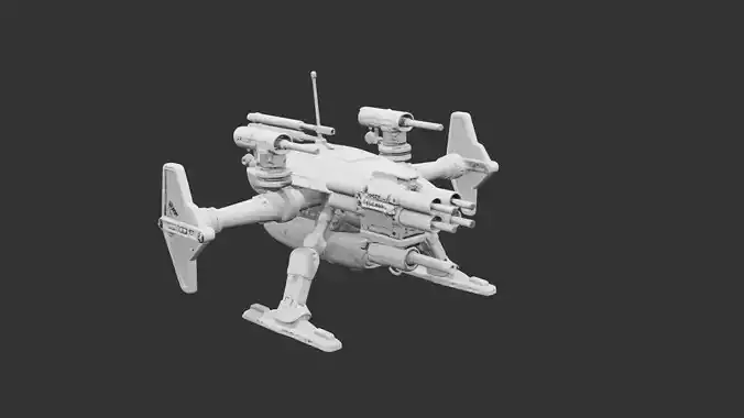 Ravager War Drone Low-poly 3D model
