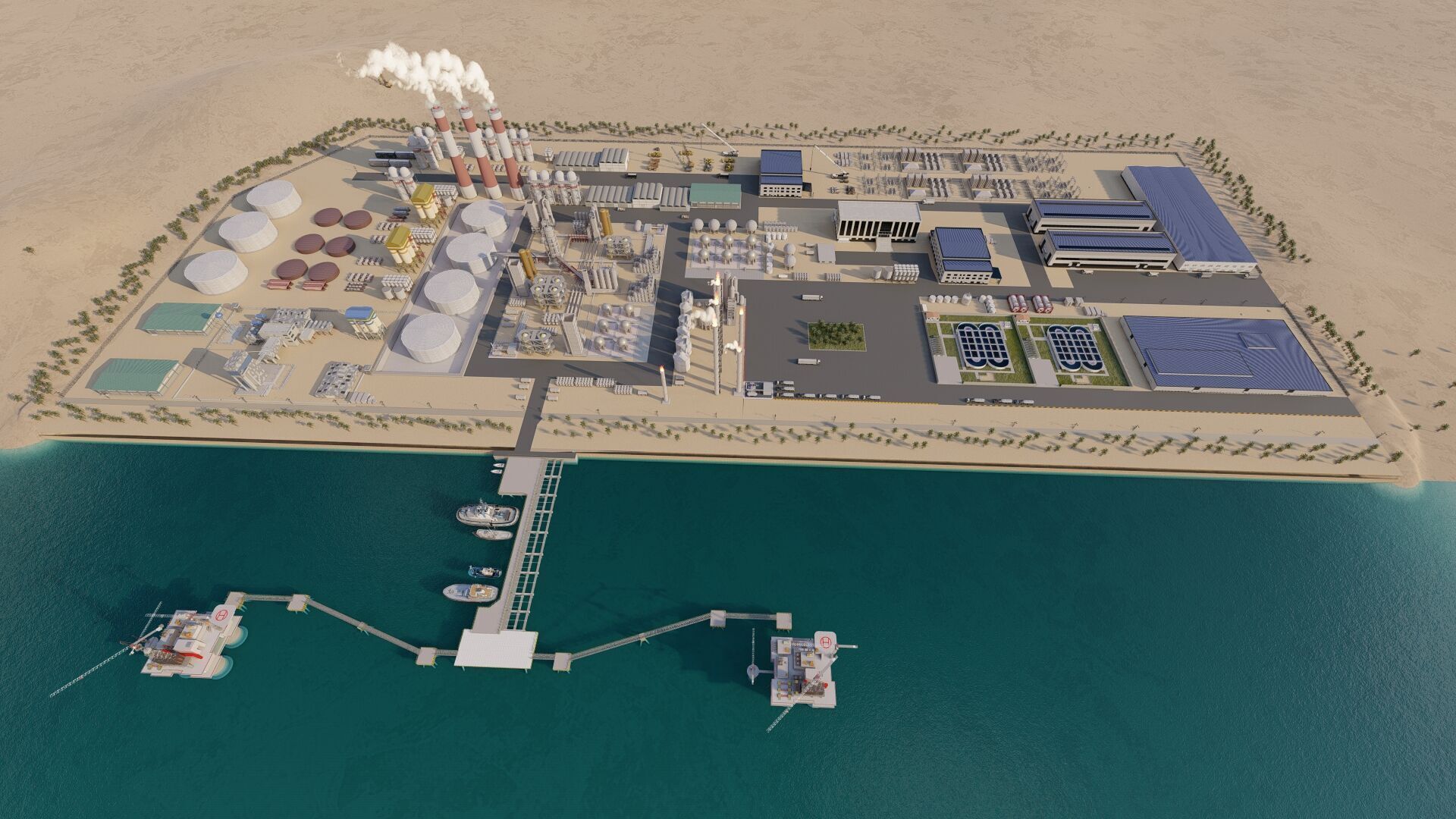 Petrochemical-Complex and Oil Gas Rig-Refinery power plant 3D model_9