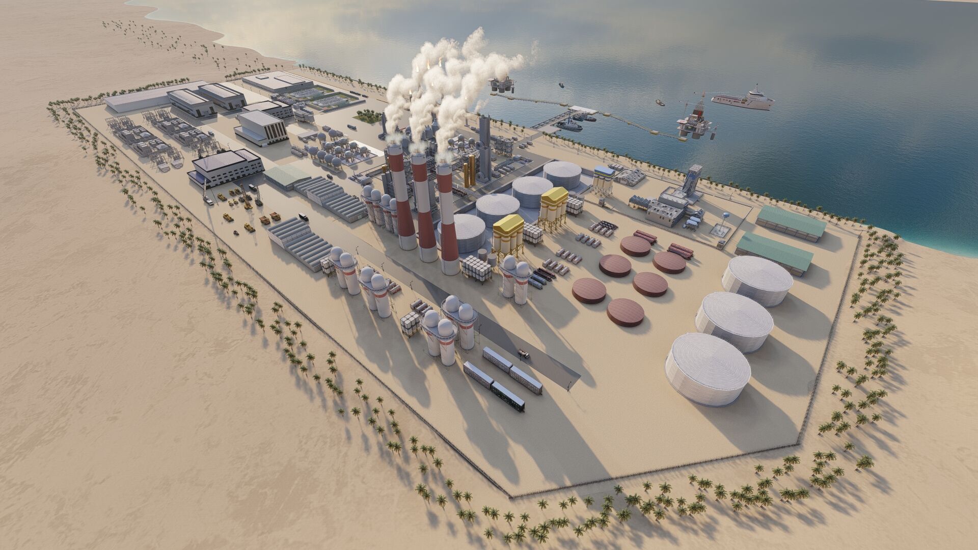 Petrochemical-Complex and Oil Gas Rig-Refinery power plant 3D model_24