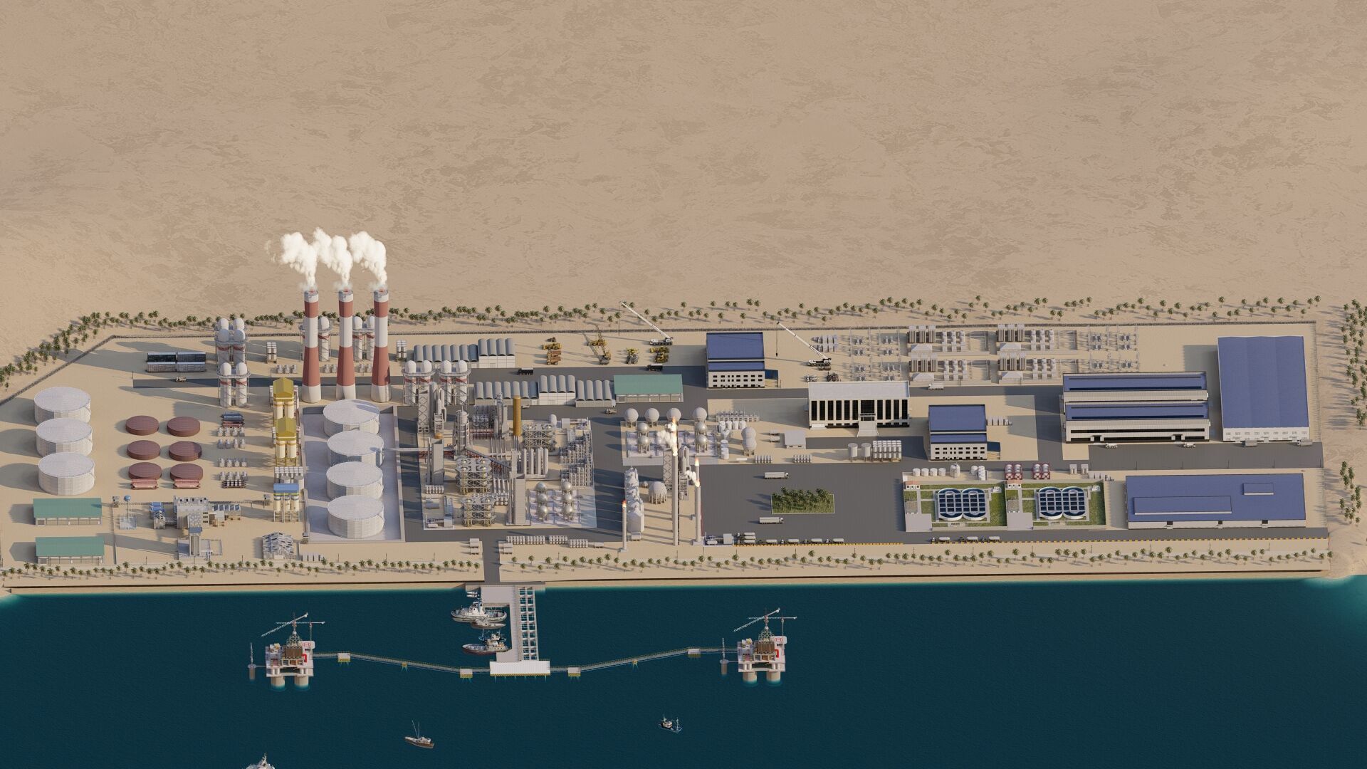 Petrochemical-Complex and Oil Gas Rig-Refinery power plant 3D model_27