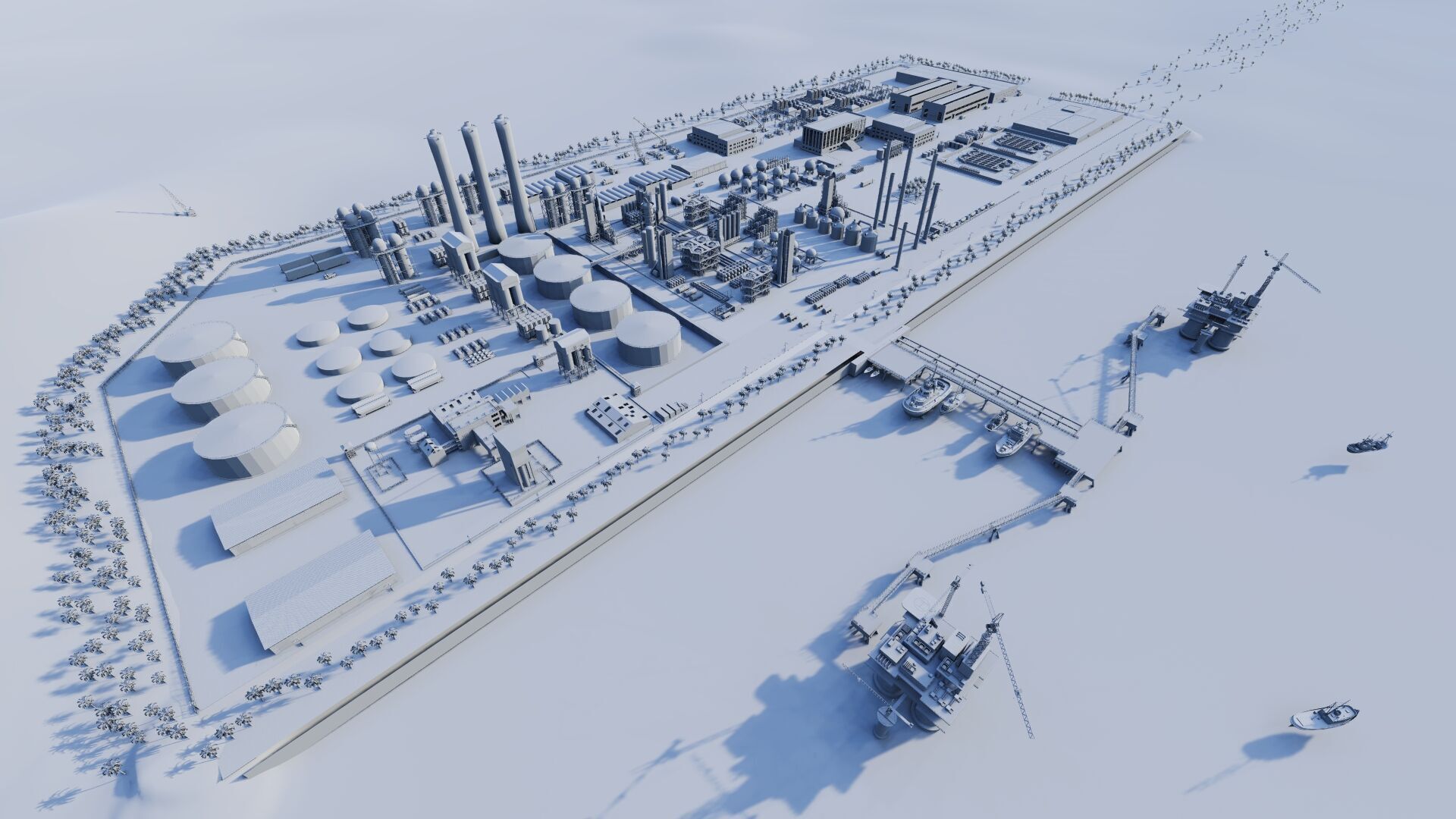 Petrochemical-Complex and Oil Gas Rig-Refinery power plant 3D model_15