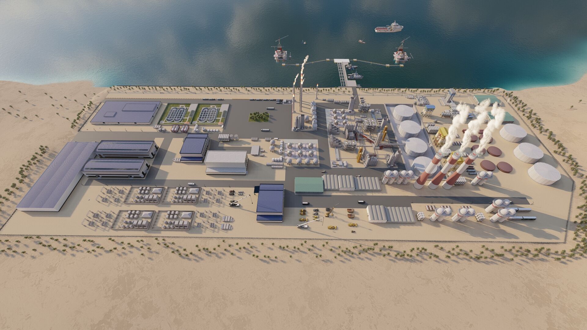 Petrochemical-Complex and Oil Gas Rig-Refinery power plant 3D model_1