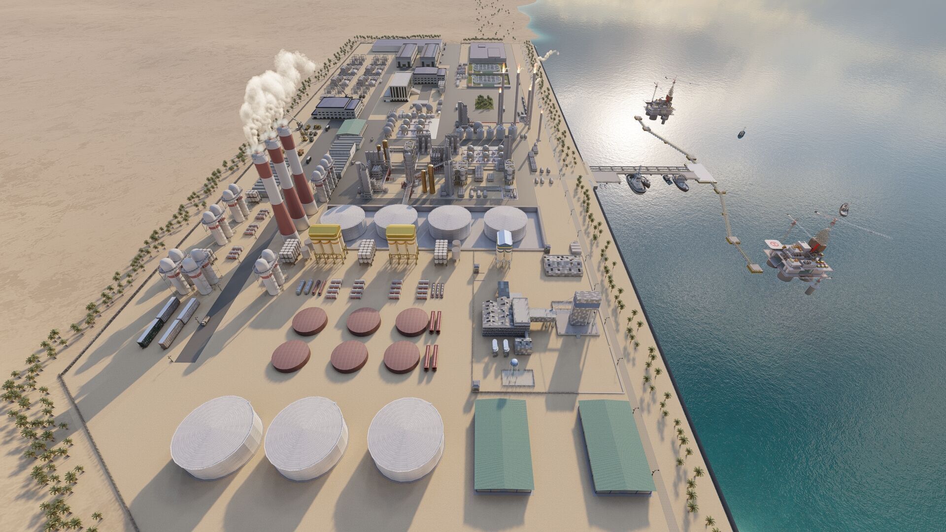 Petrochemical-Complex and Oil Gas Rig-Refinery power plant 3D model_25