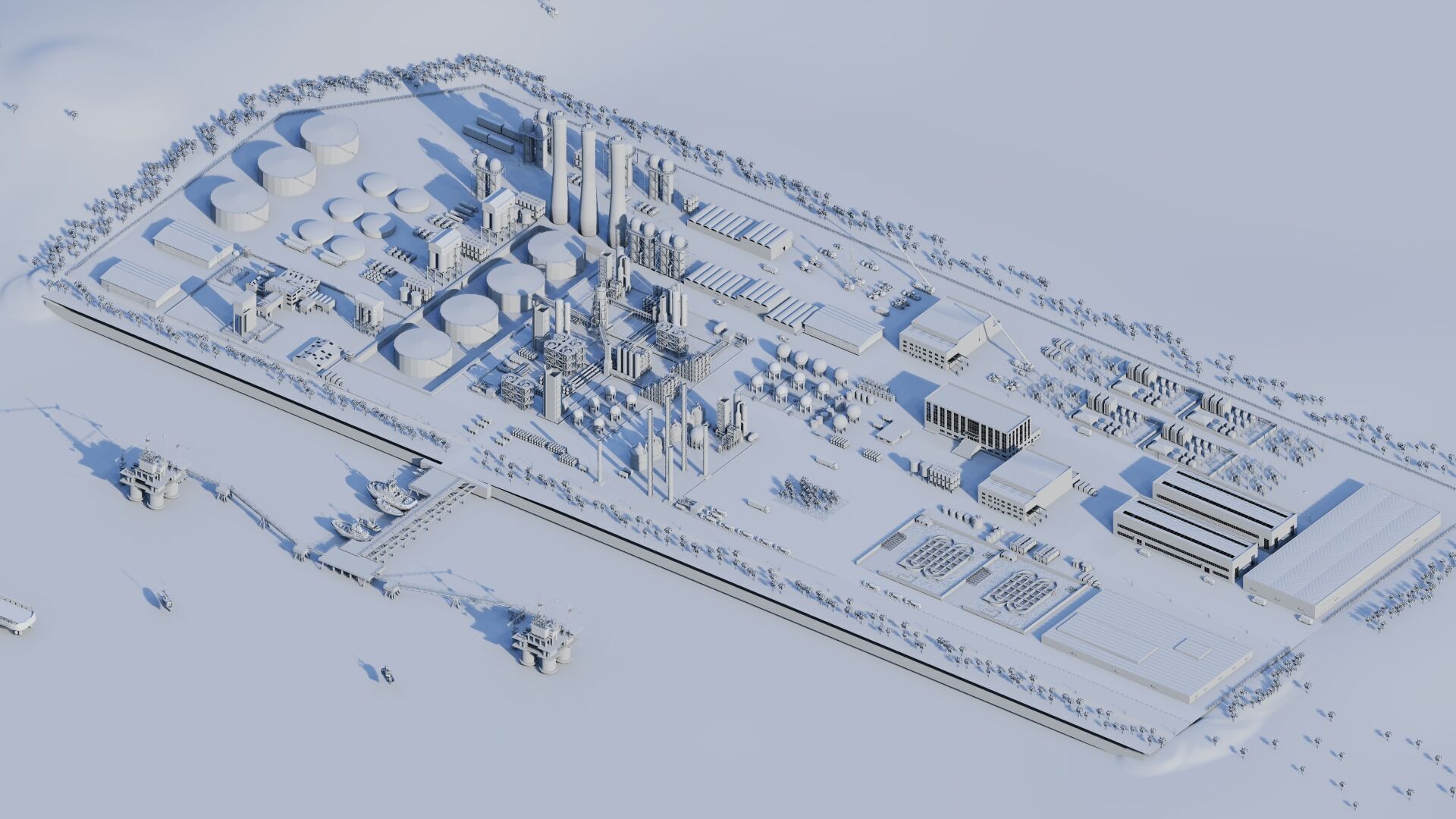 Petrochemical-Complex and Oil Gas Rig-Refinery power plant 3D model_22