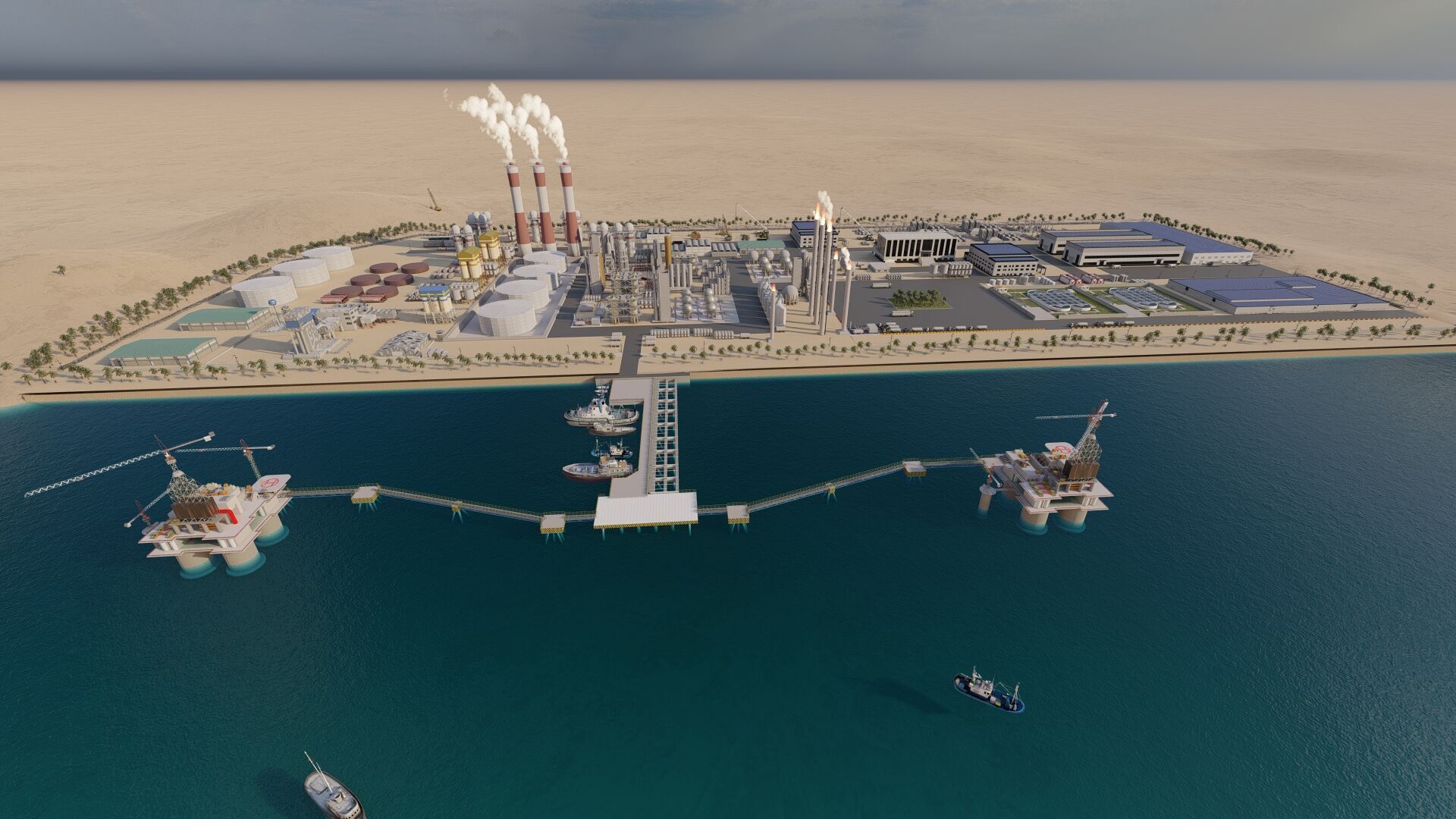 Petrochemical-Complex and Oil Gas Rig-Refinery power plant 3D model_7