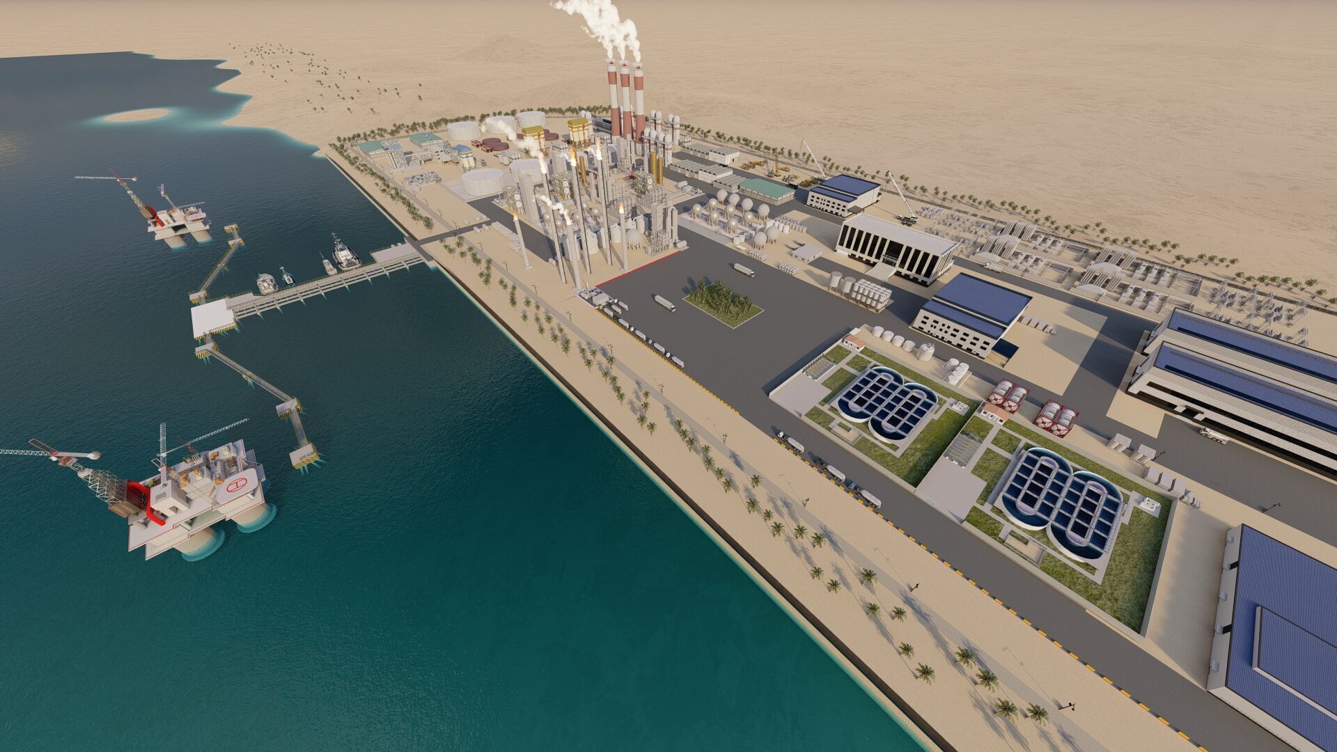 Petrochemical-Complex and Oil Gas Rig-Refinery power plant 3D model_26