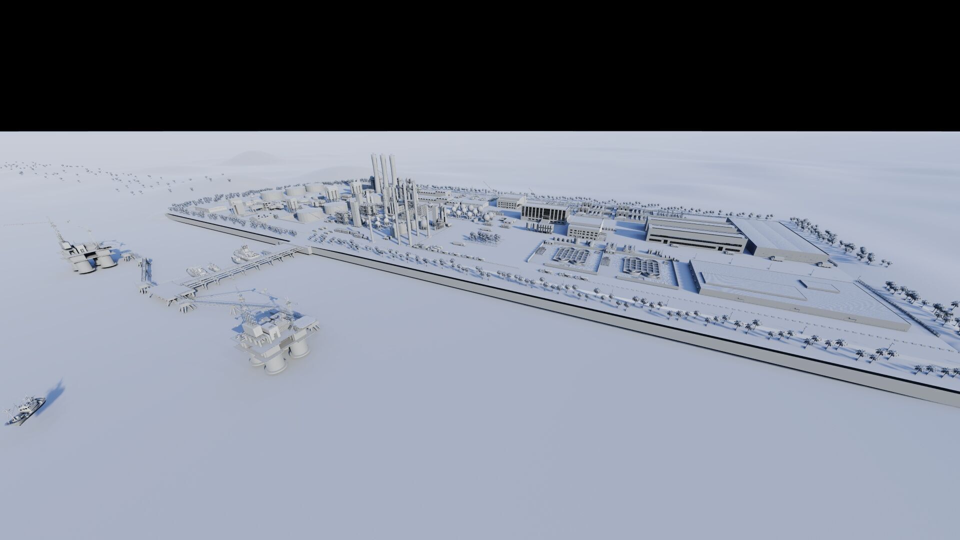 Petrochemical-Complex and Oil Gas Rig-Refinery power plant 3D model_19
