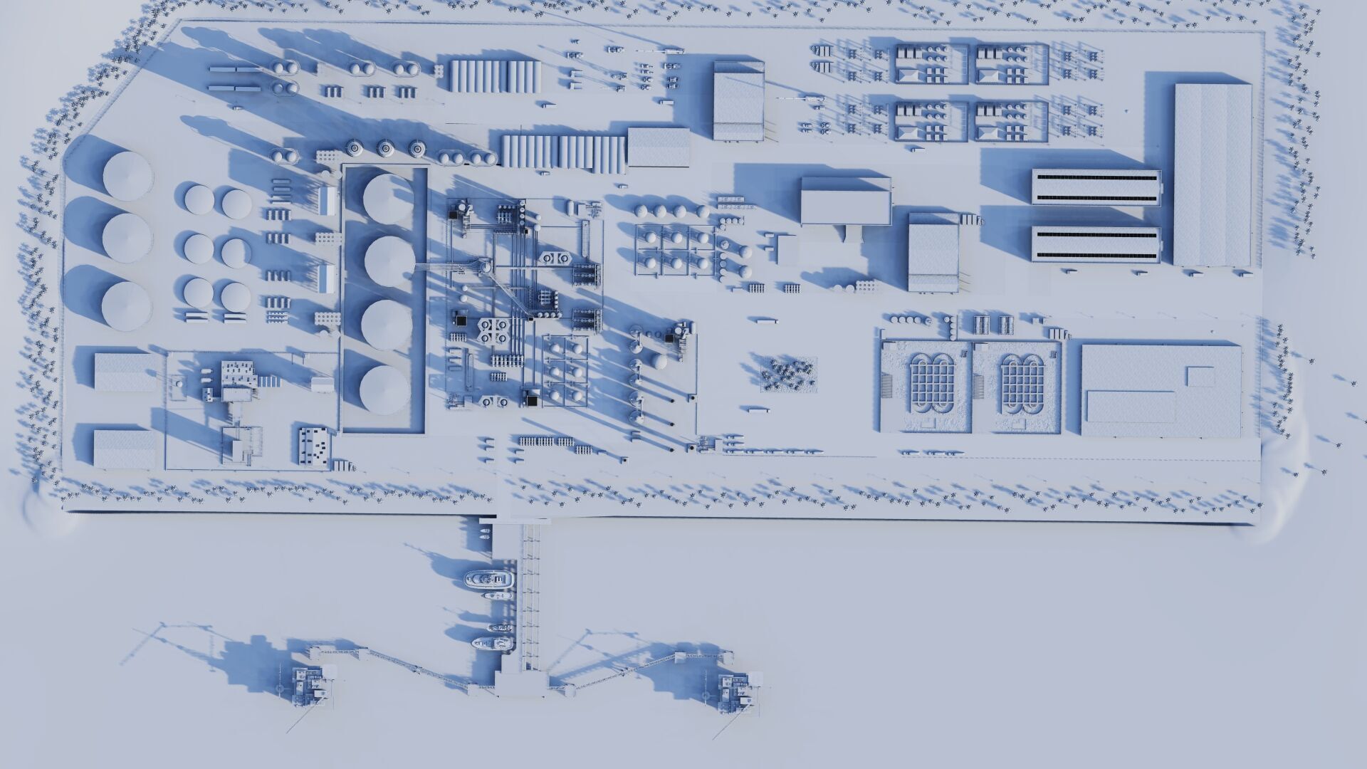 Petrochemical-Complex and Oil Gas Rig-Refinery power plant 3D model_20
