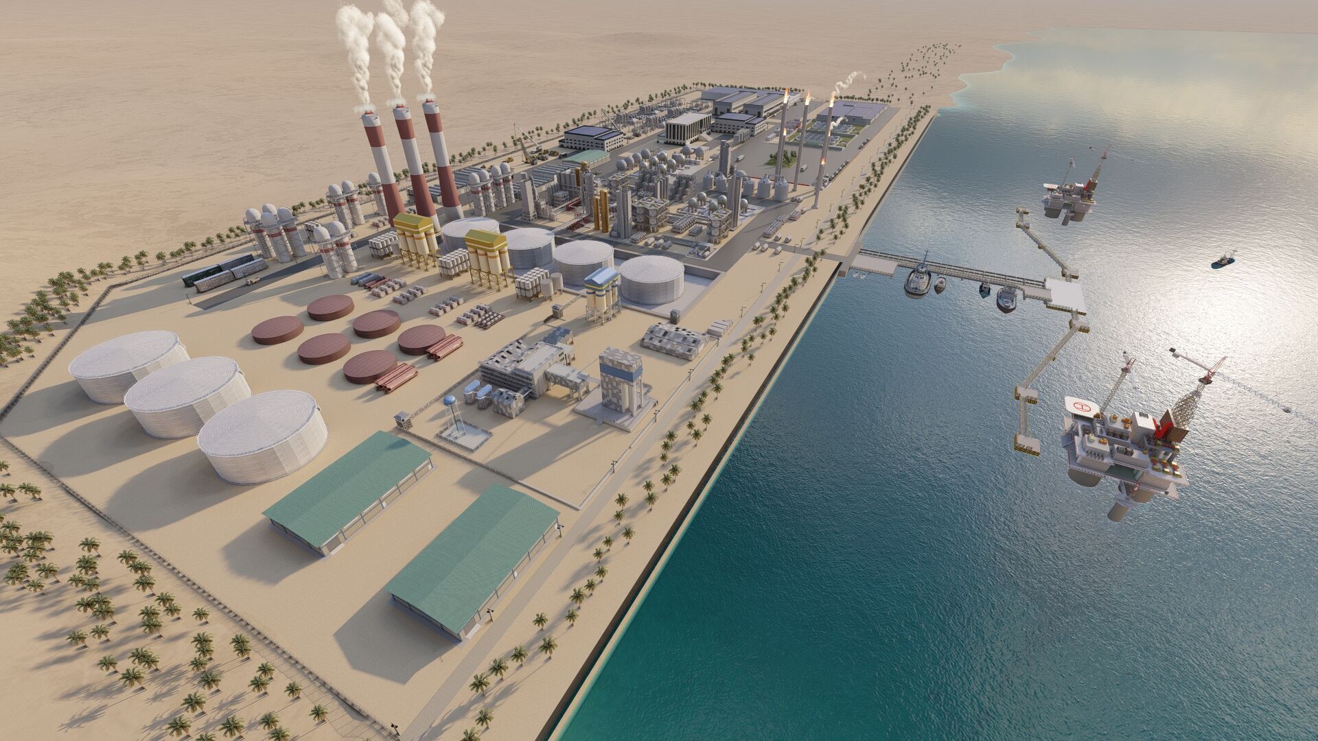 Petrochemical-Complex and Oil Gas Rig-Refinery power plant 3D model_5