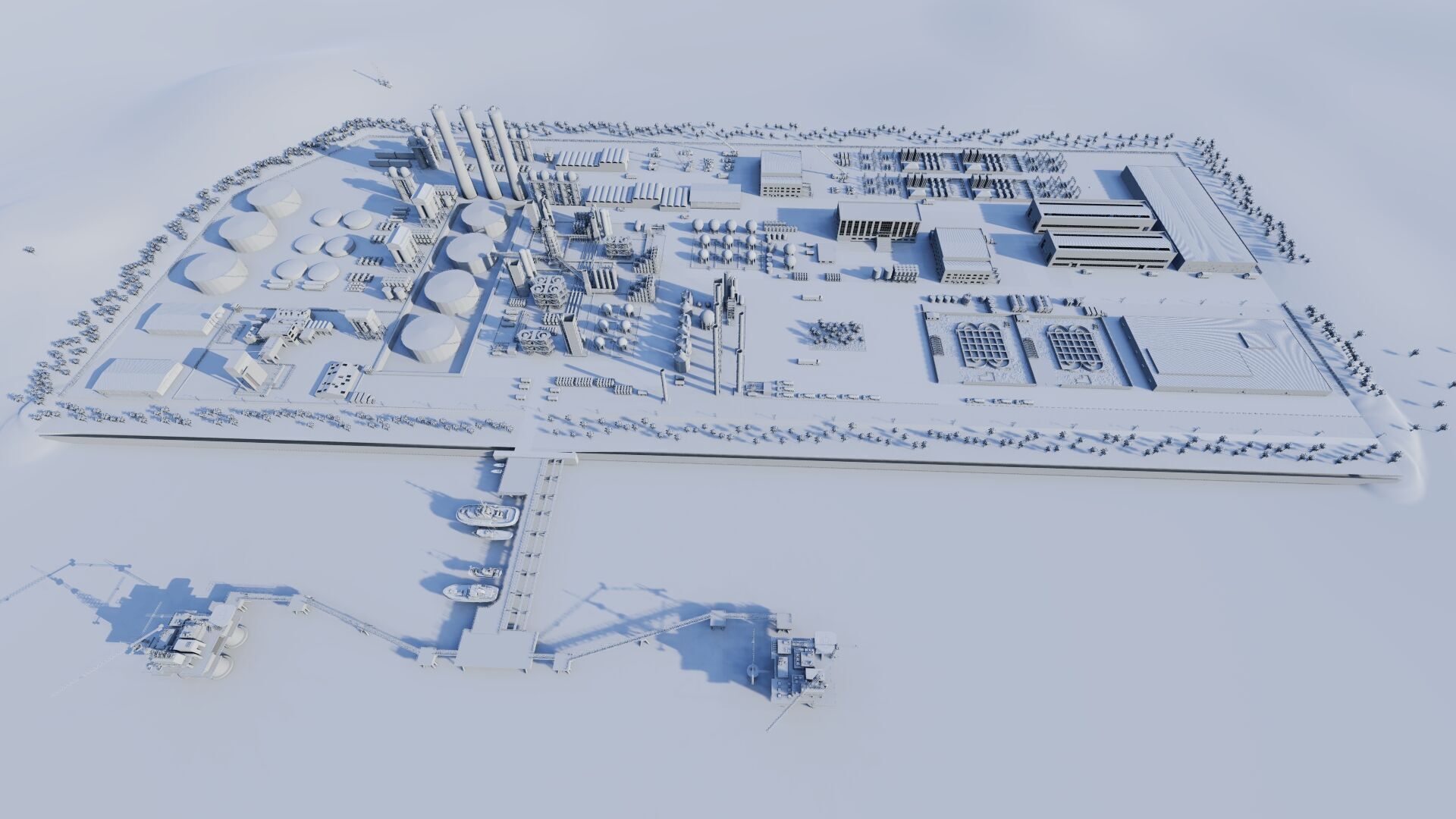 Petrochemical-Complex and Oil Gas Rig-Refinery power plant 3D model_10