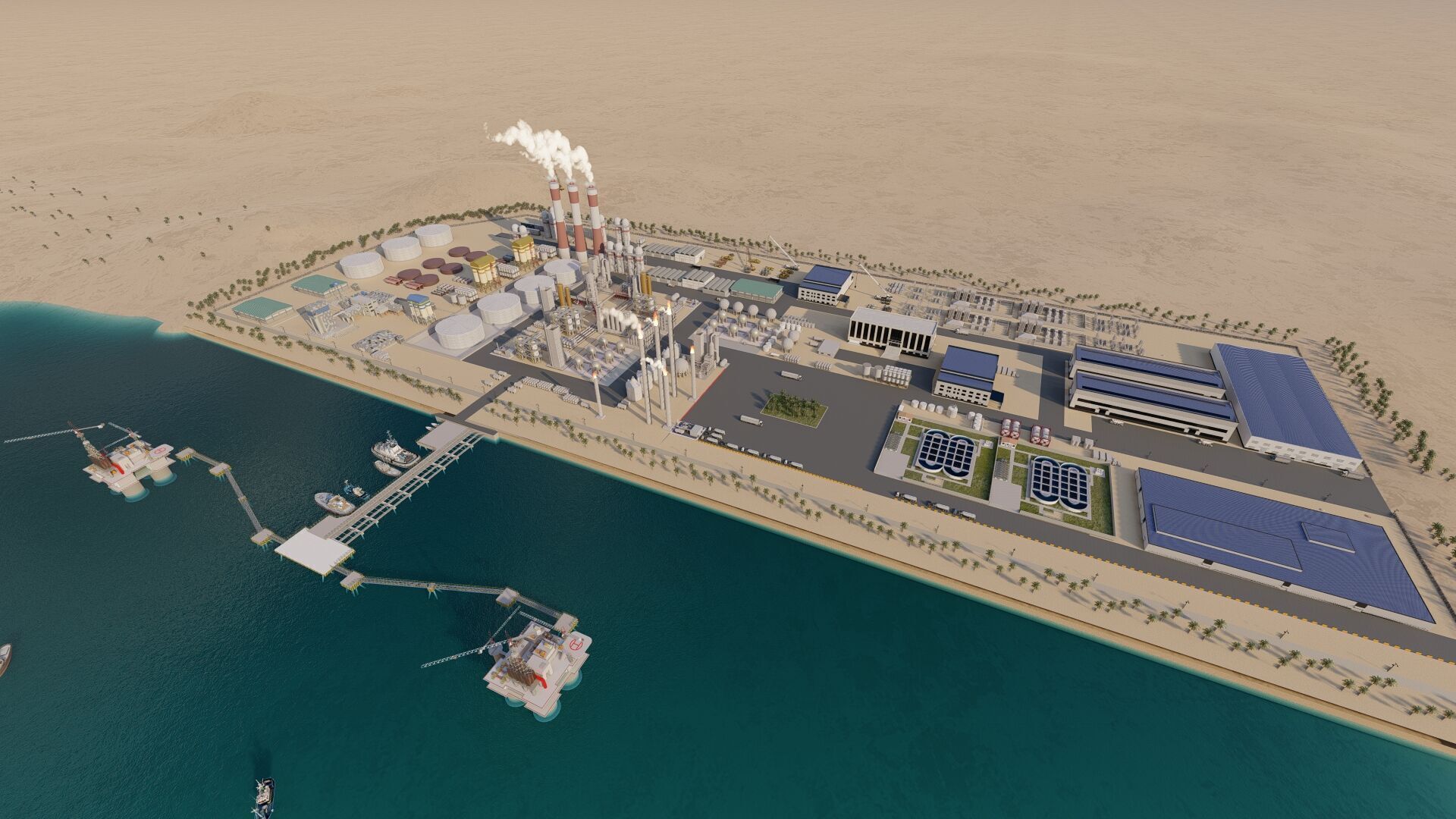 Petrochemical-Complex and Oil Gas Rig-Refinery power plant 3D model_4