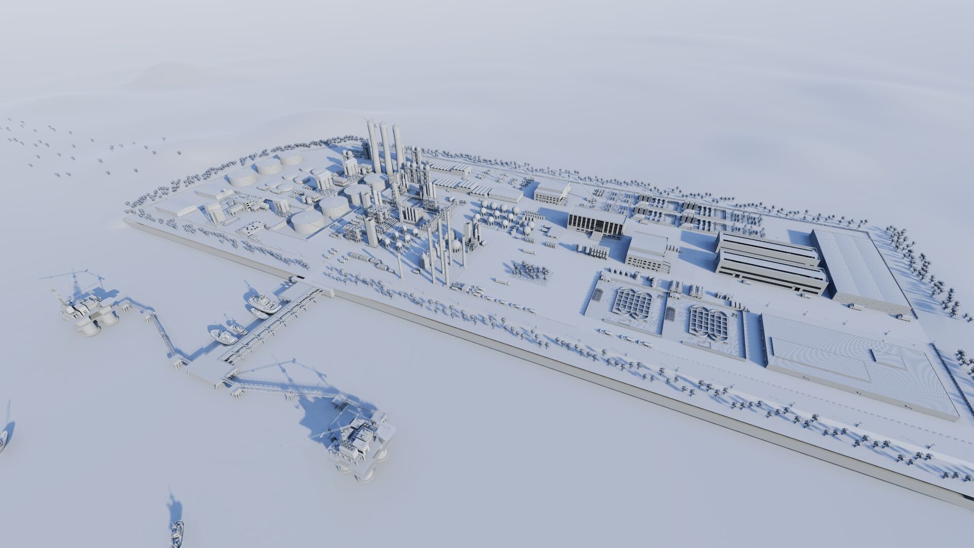 Petrochemical-Complex and Oil Gas Rig-Refinery power plant 3D model_13