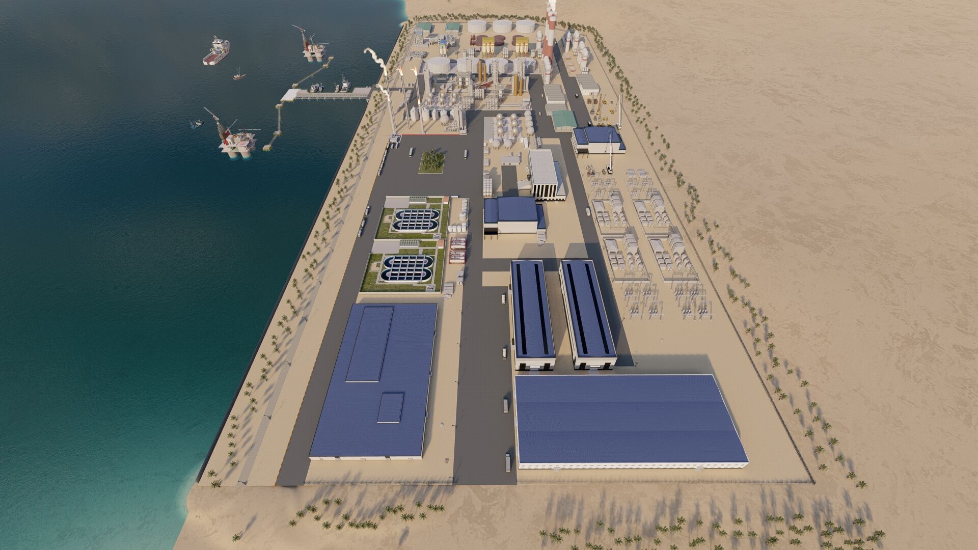 Petrochemical-Complex and Oil Gas Rig-Refinery power plant 3D model_23