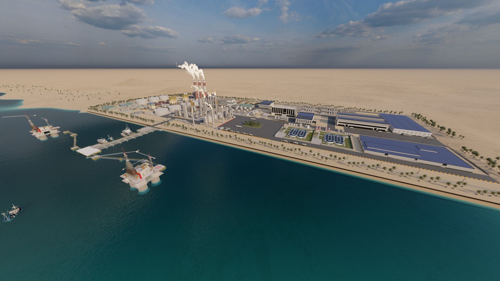 Petrochemical-Complex and Oil Gas Rig-Refinery power plant 3D model_18