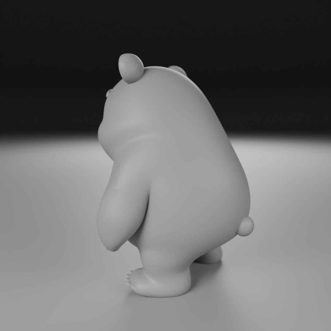 cute bear 3D print model_7