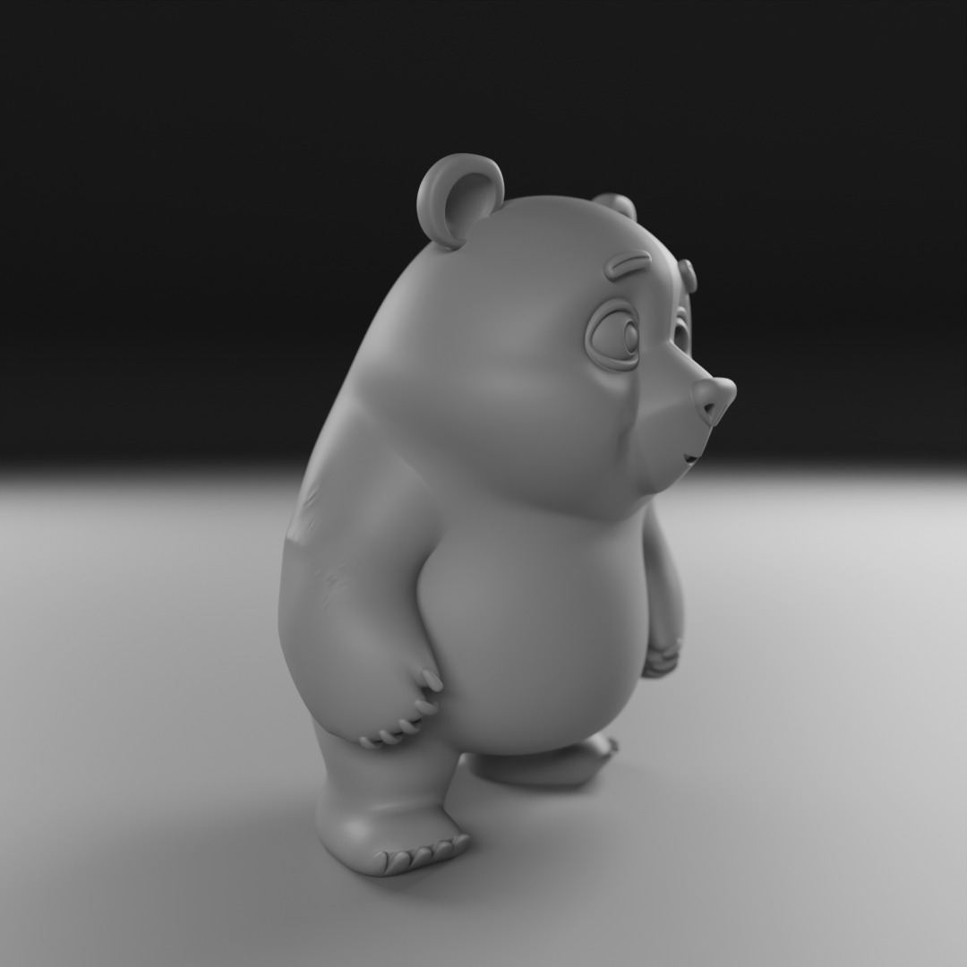 cute bear 3D print model_4