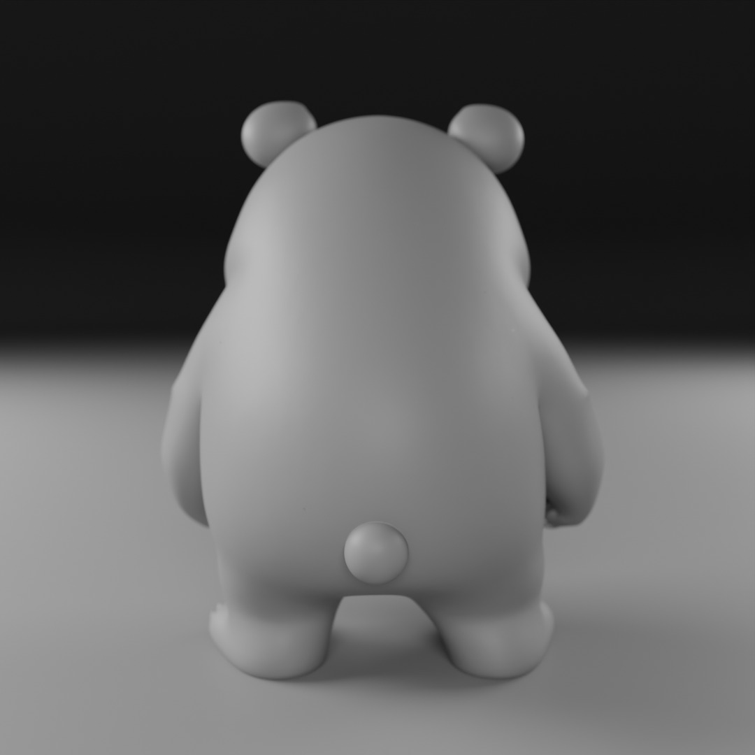 cute bear 3D print model_3