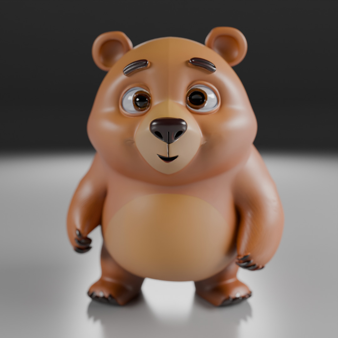 cute bear 3D print model_17