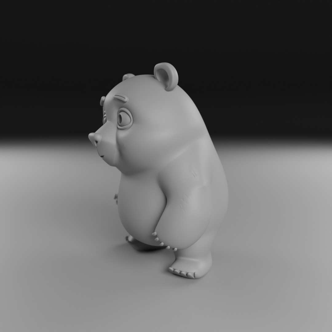 cute bear 3D print model_5