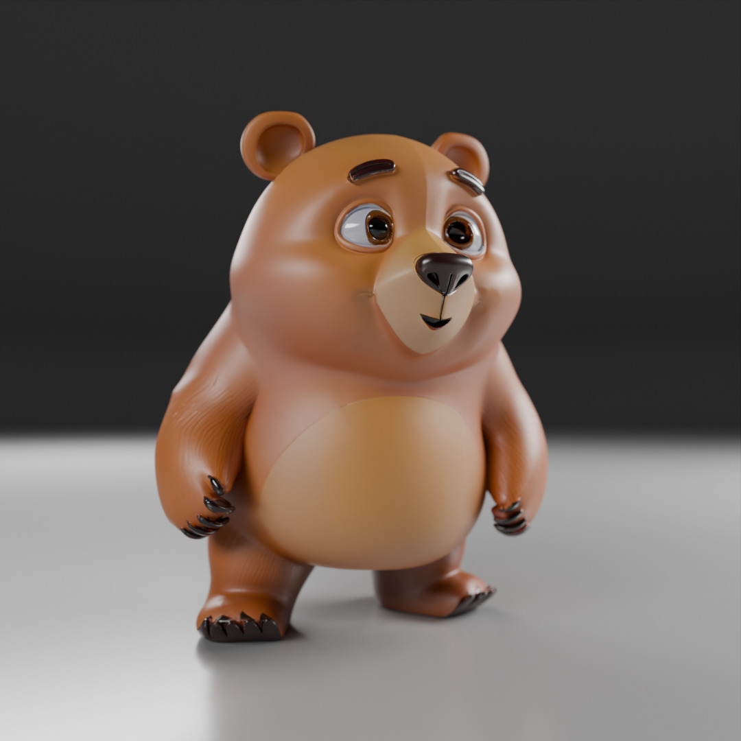 cute bear 3D print model_16