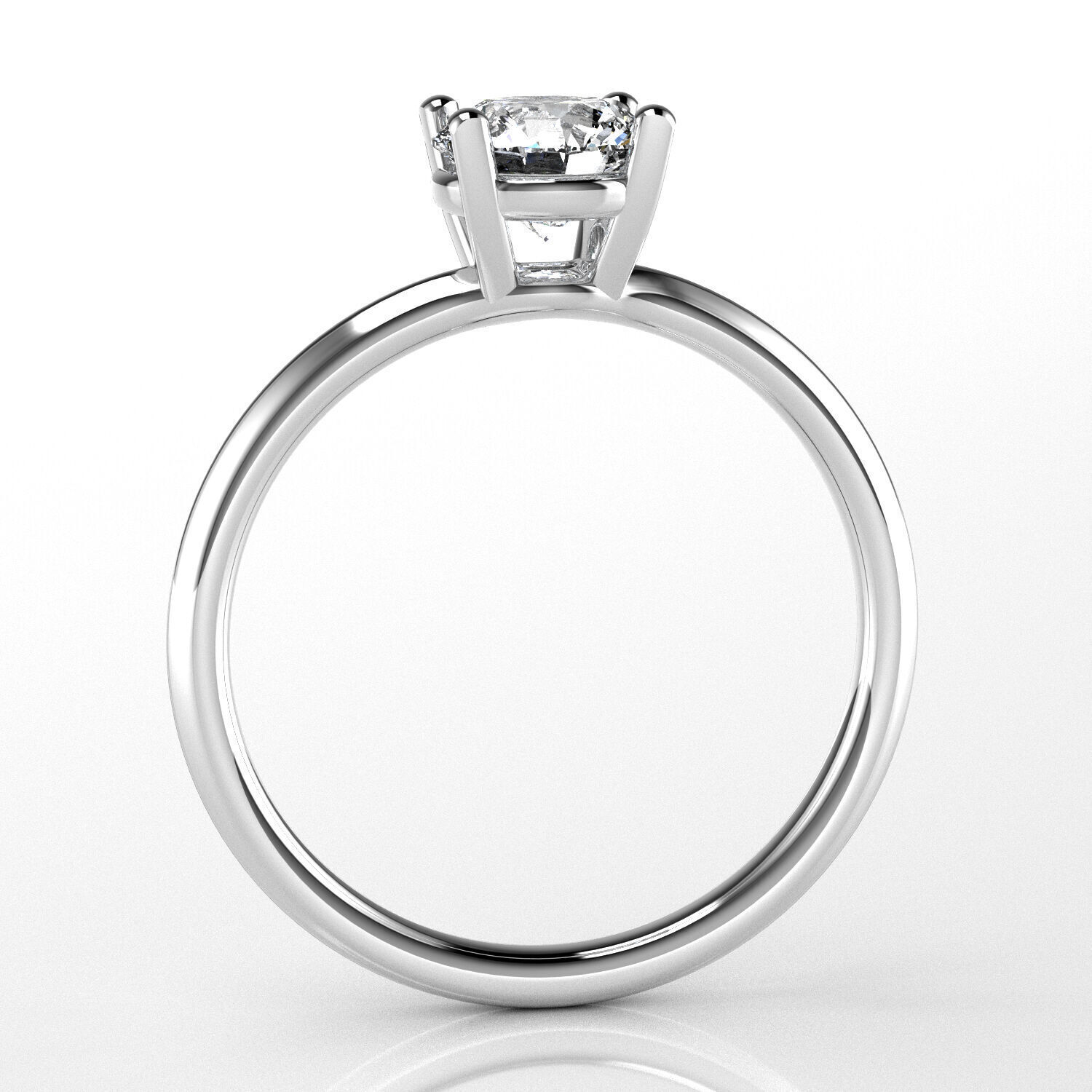 Classic Solitaire Ring - 5-8 mm Round -75 ct points 3D print model_2