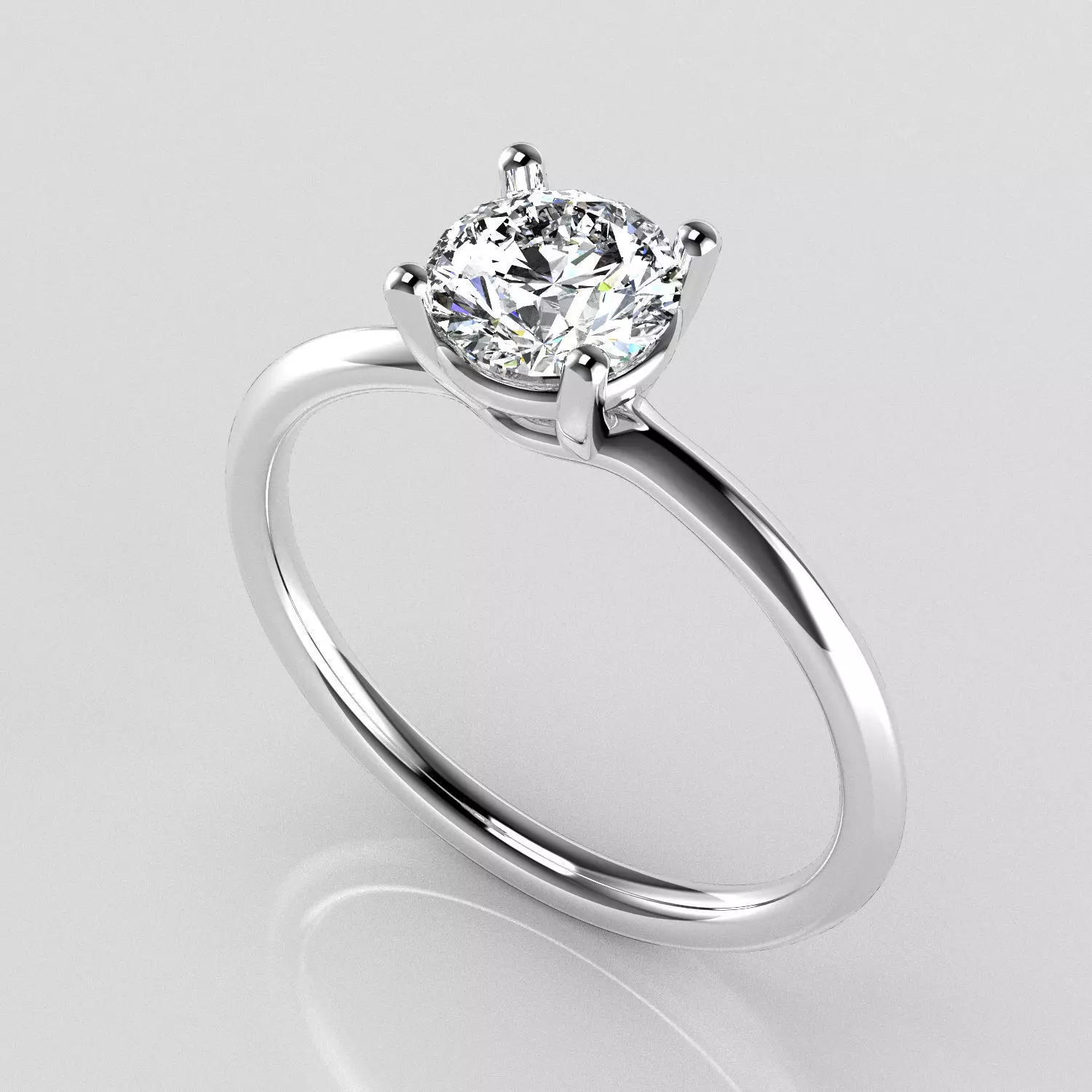 Classic Solitaire Ring - 5-8 mm Round -75 ct points 3D print model_0