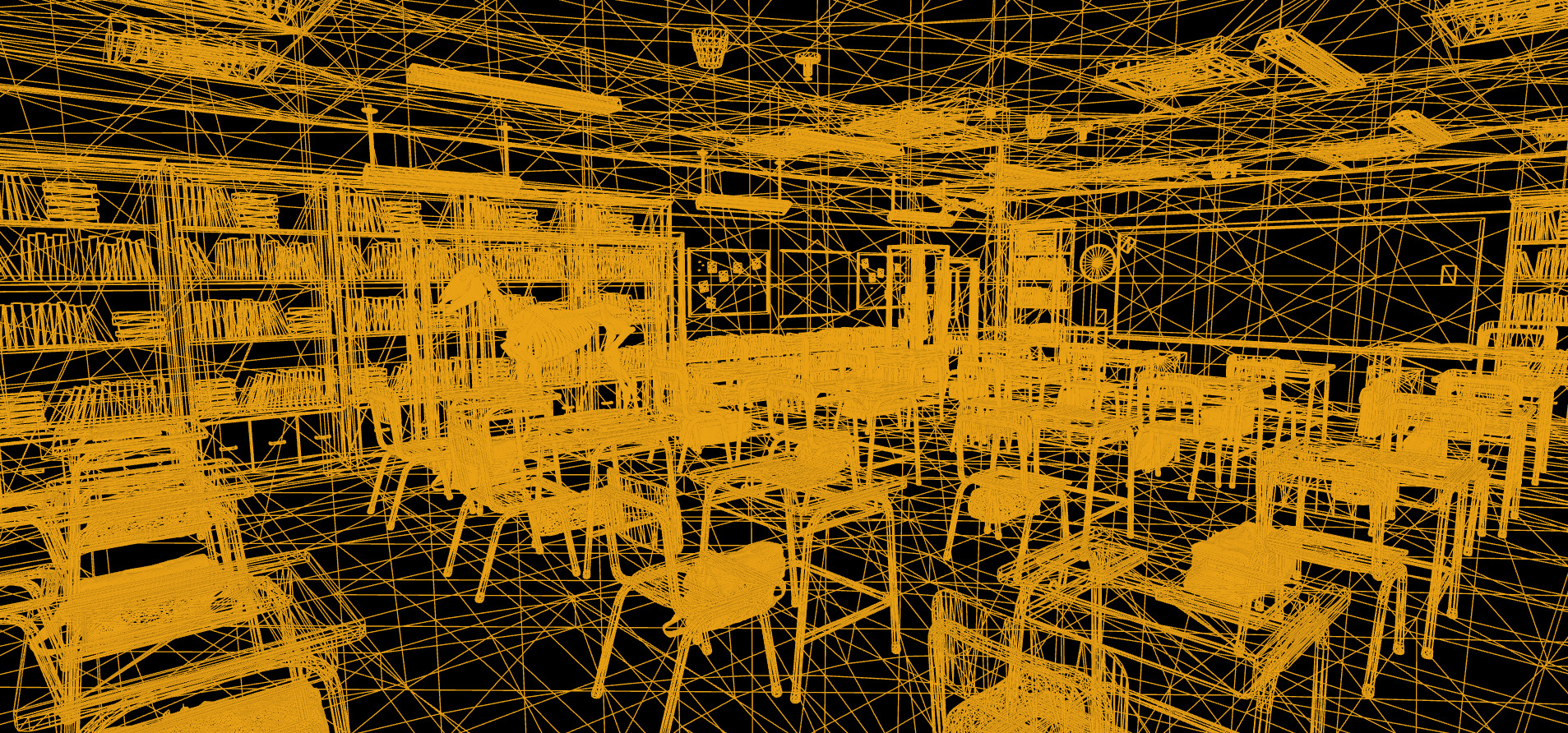 Old Era Anatomy Classroom Environment 3D model_25