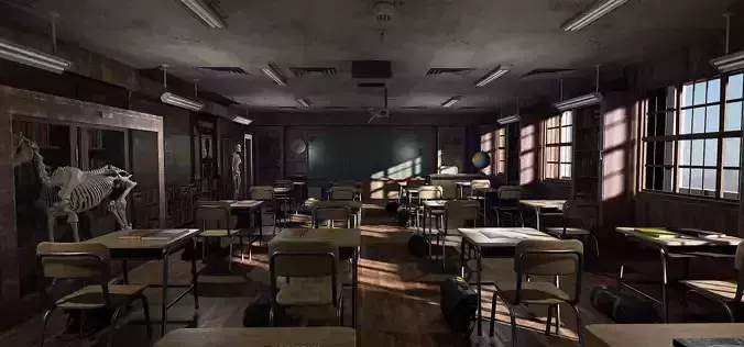 Old Era Anatomy Classroom Environment 3D model Old Era Anatomy Classroom Environment 3D model