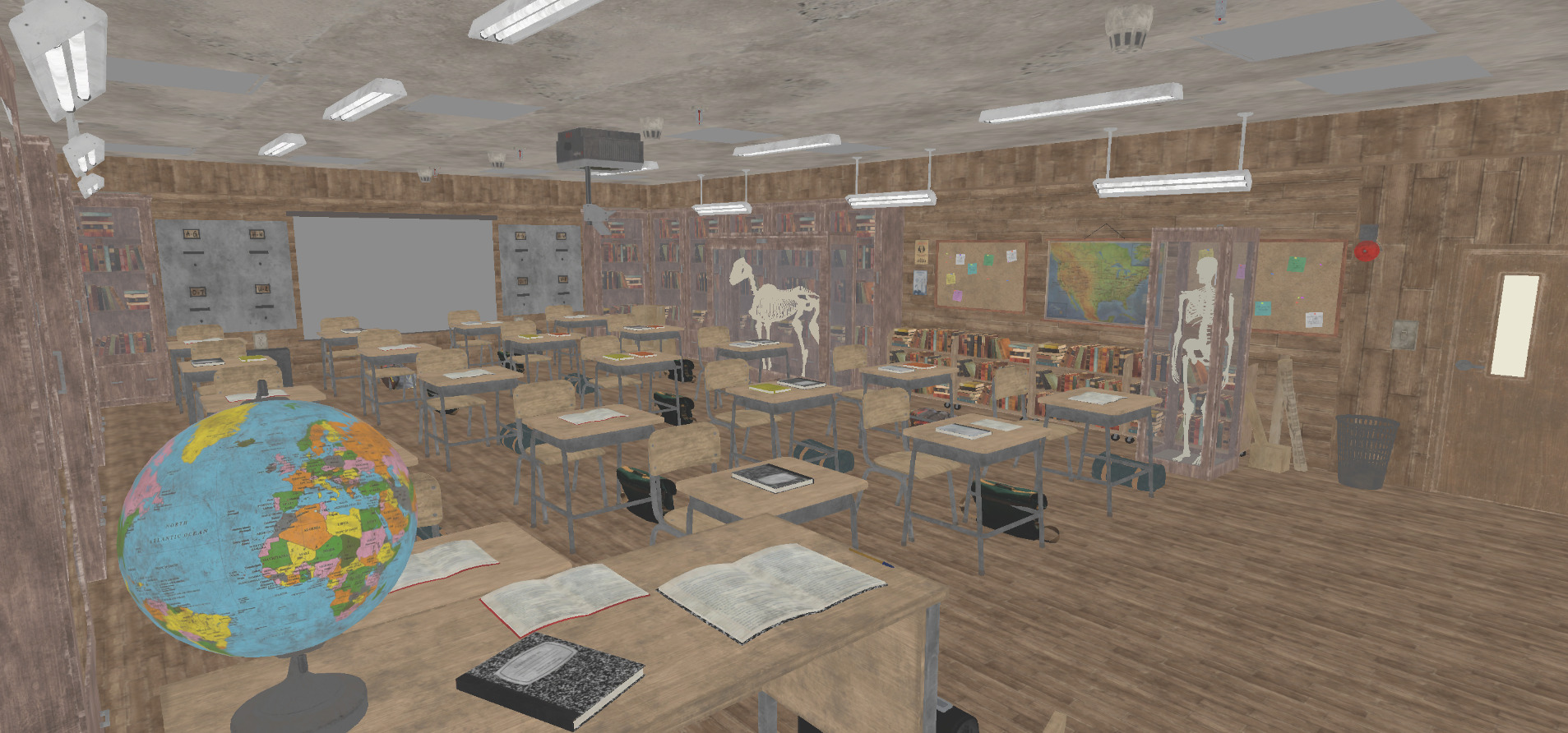 Old Era Anatomy Classroom Environment 3D model_27