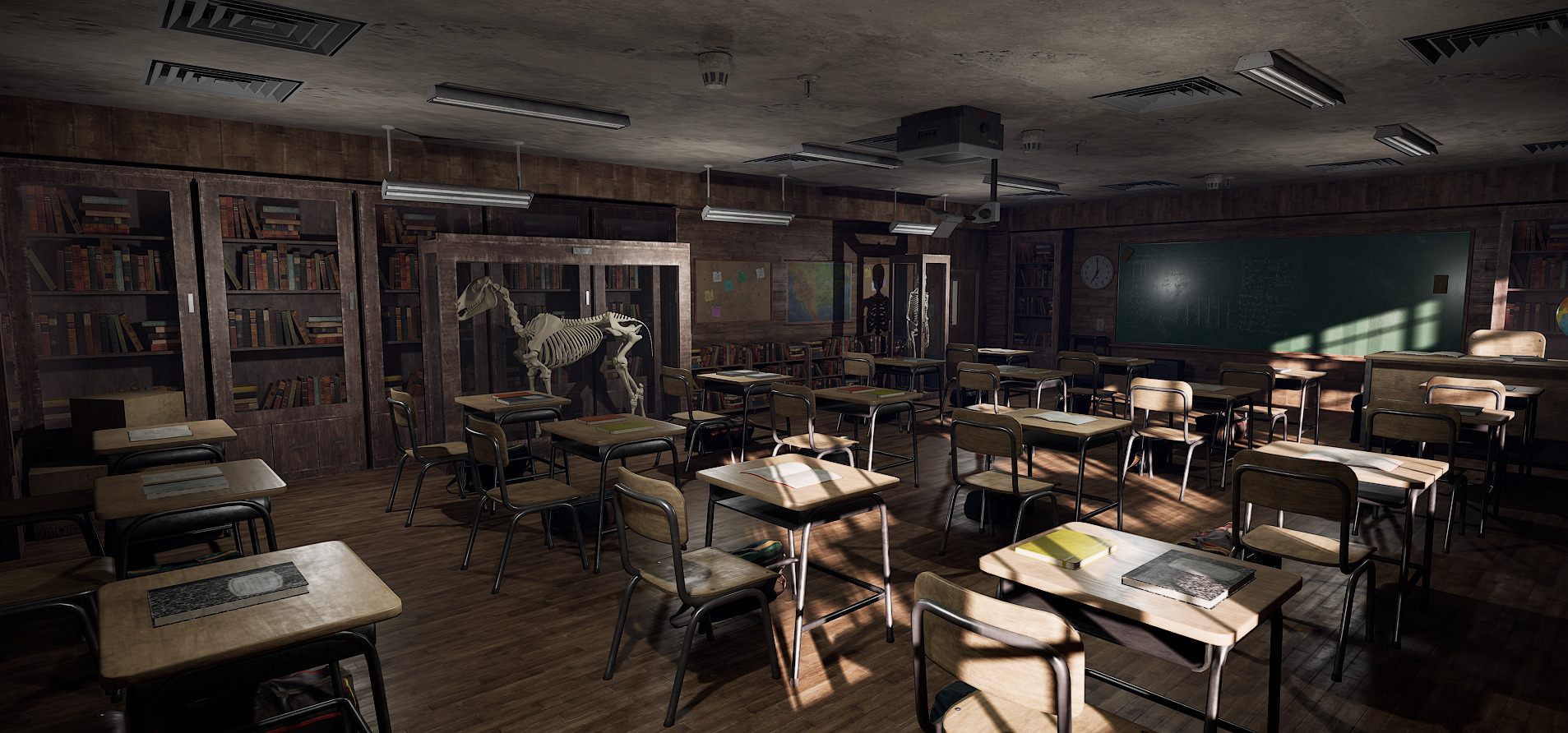 Old Era Anatomy Classroom Environment 3D model_3