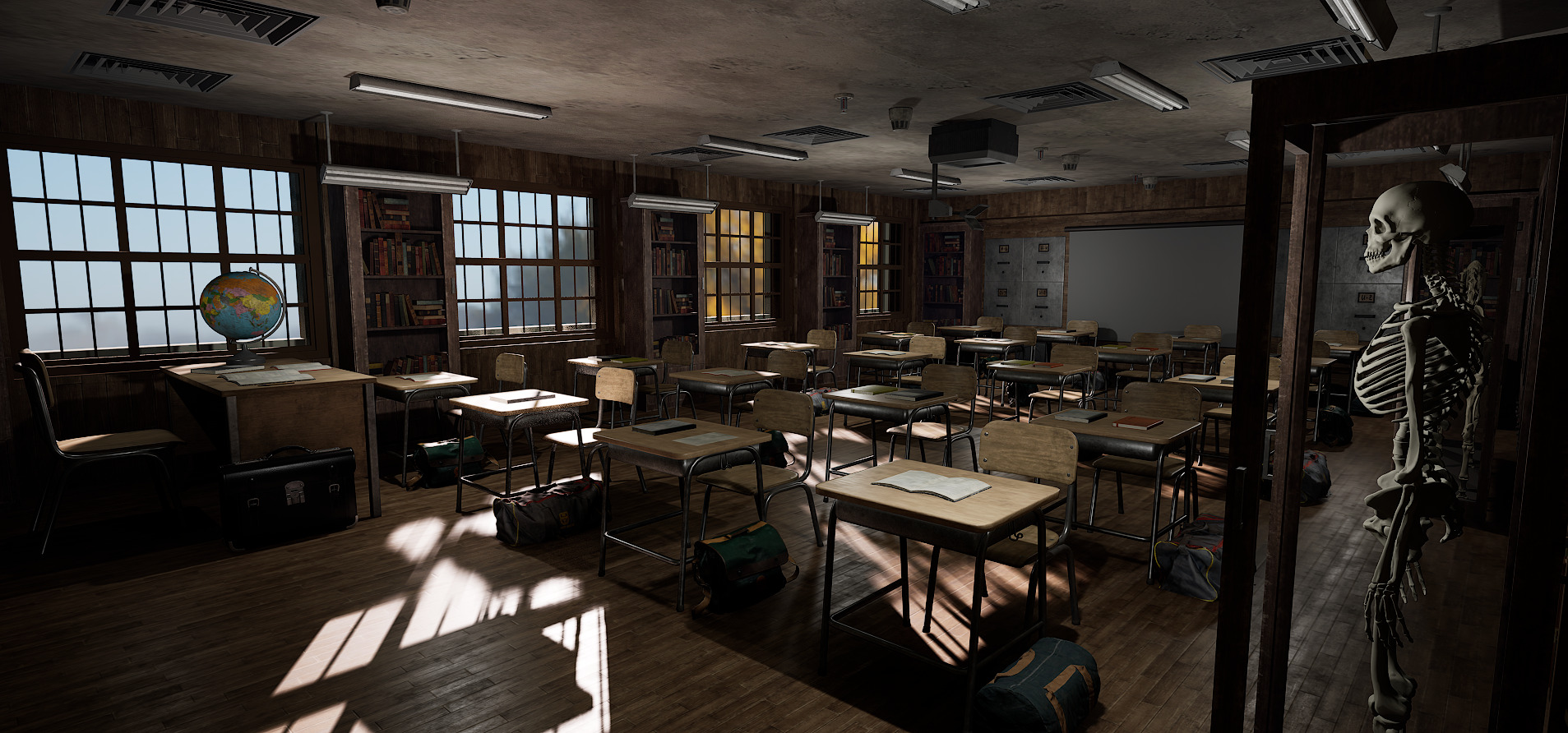 Old Era Anatomy Classroom Environment 3D model_6