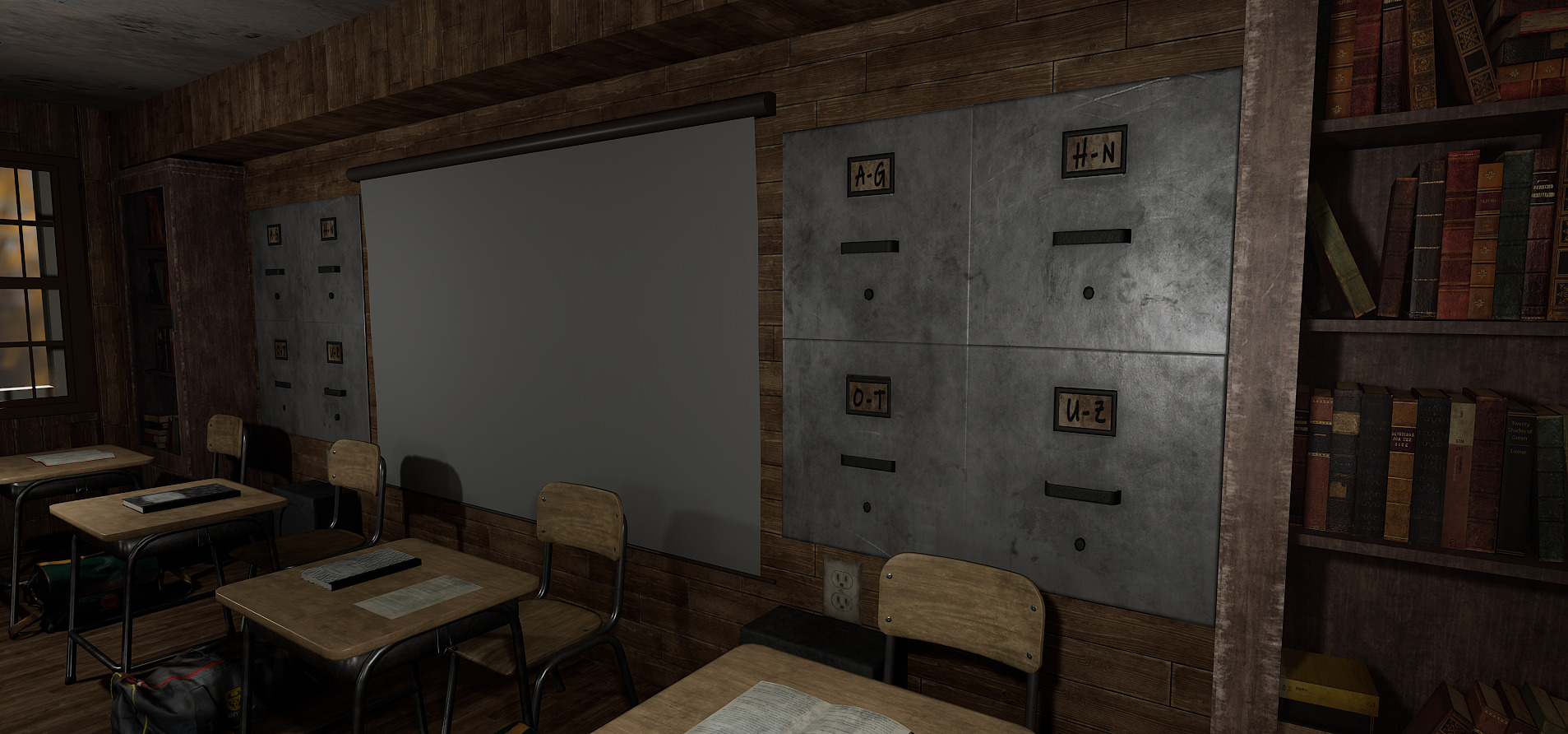 Old Era Anatomy Classroom Environment 3D model_14