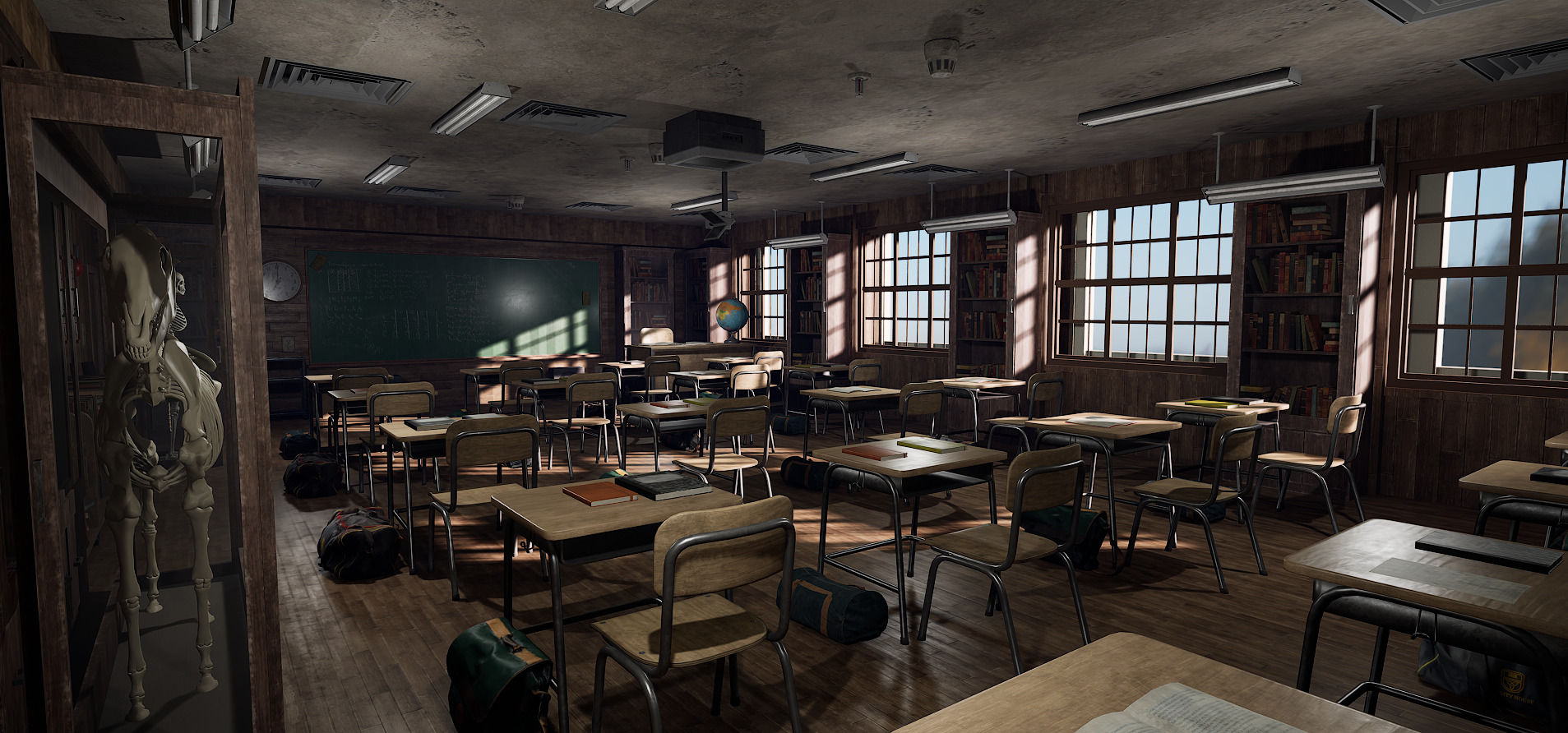 Old Era Anatomy Classroom Environment 3D model_5