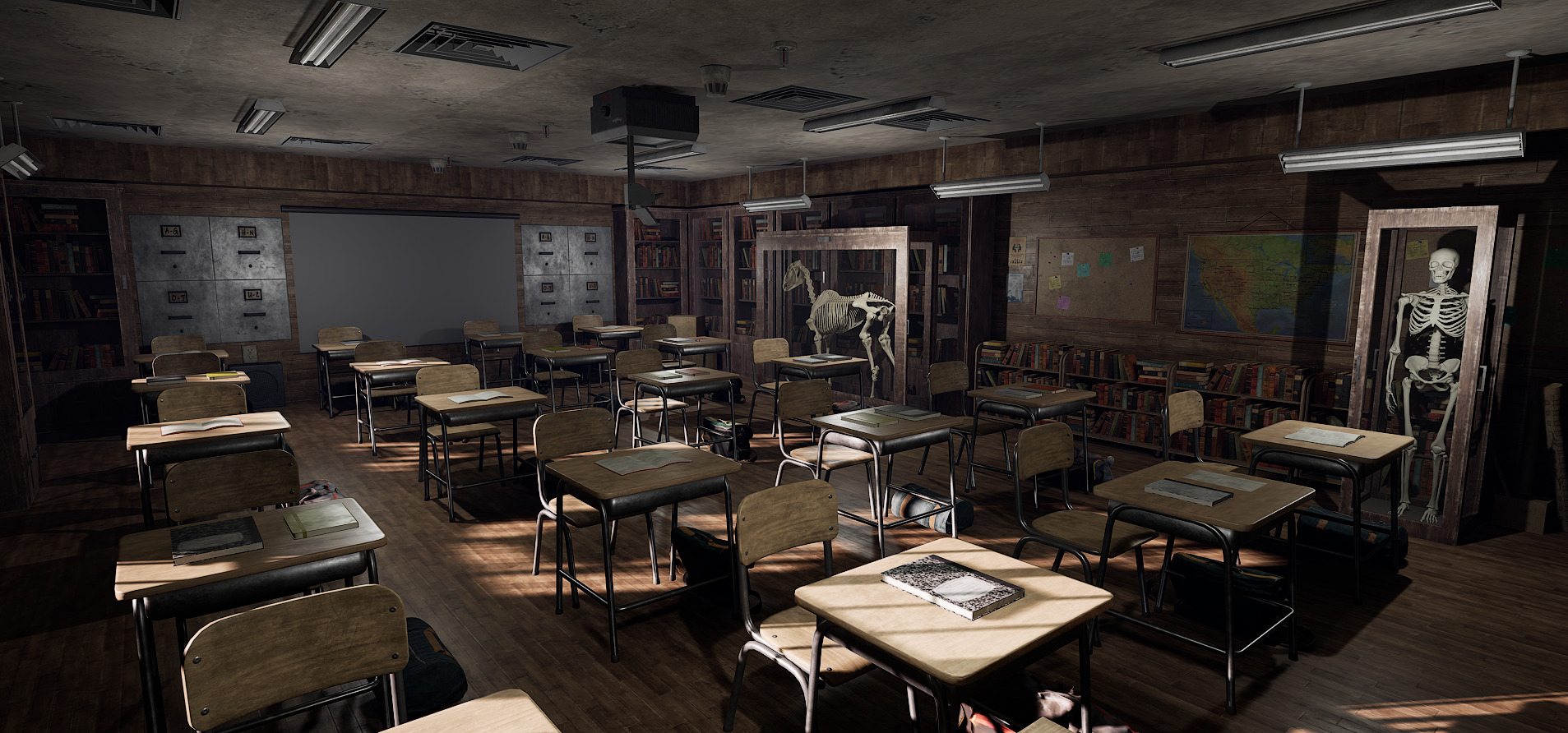 Old Era Anatomy Classroom Environment 3D model_2