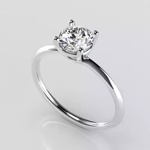 Classic Solitaire Ring - 6-5 mm Round -100 carat points