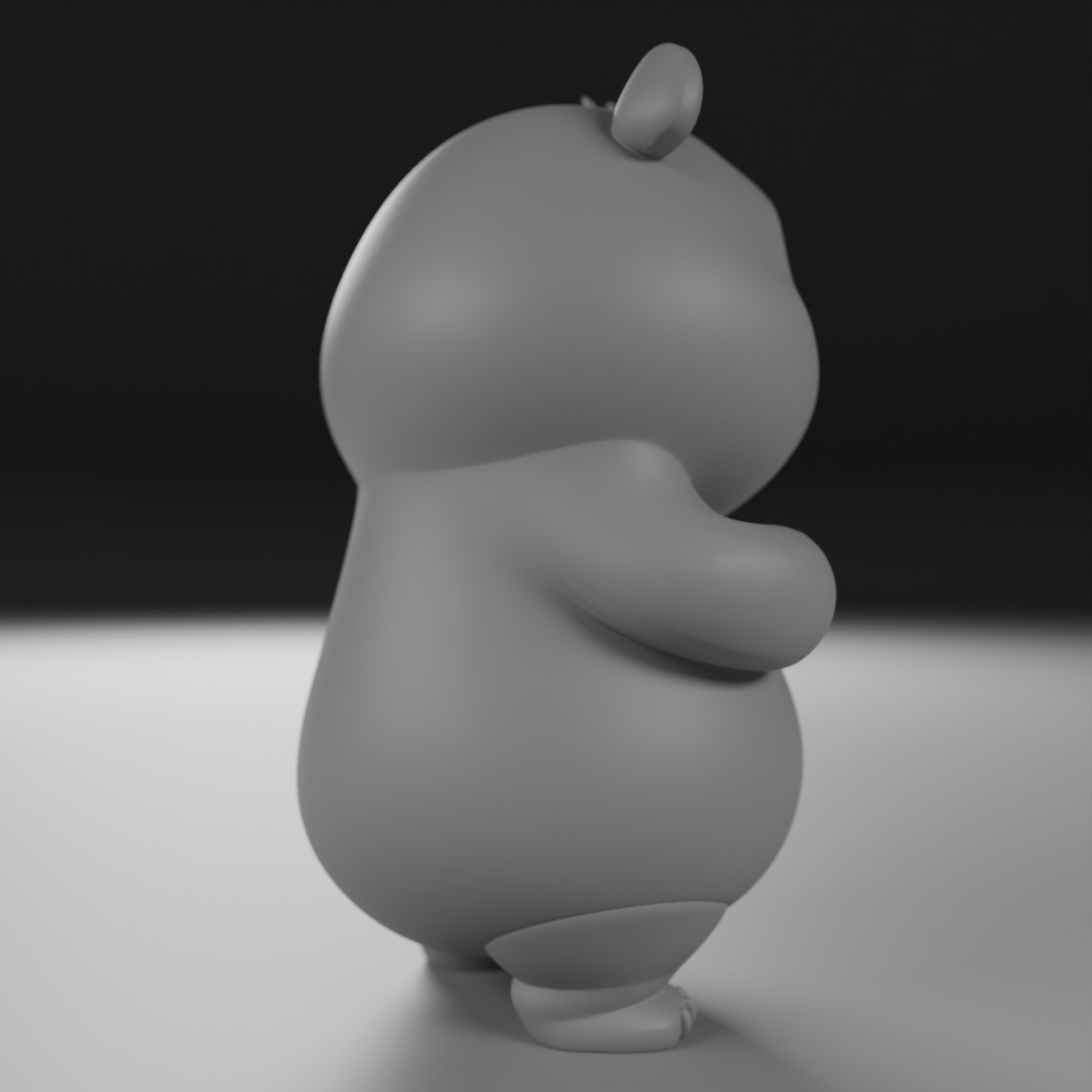 cute panda bear 3D print model_6