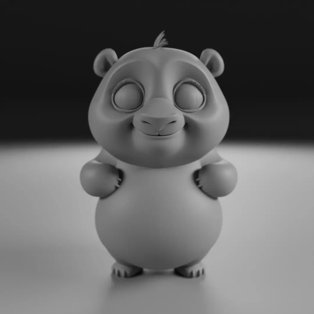 cute panda bear 3D print model_0