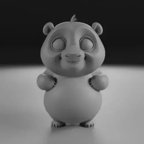 cute panda bear 3D print model