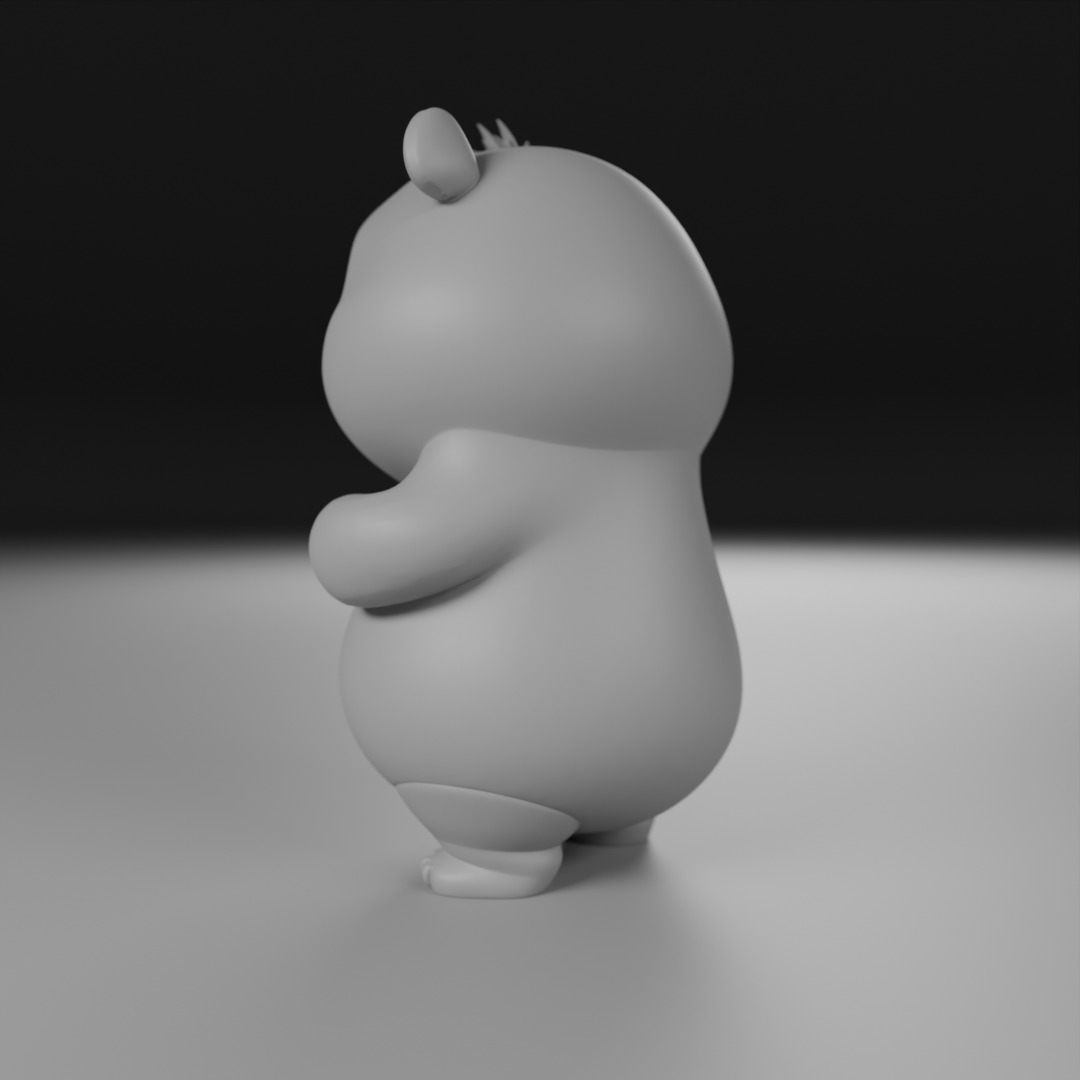 cute panda bear 3D print model_7